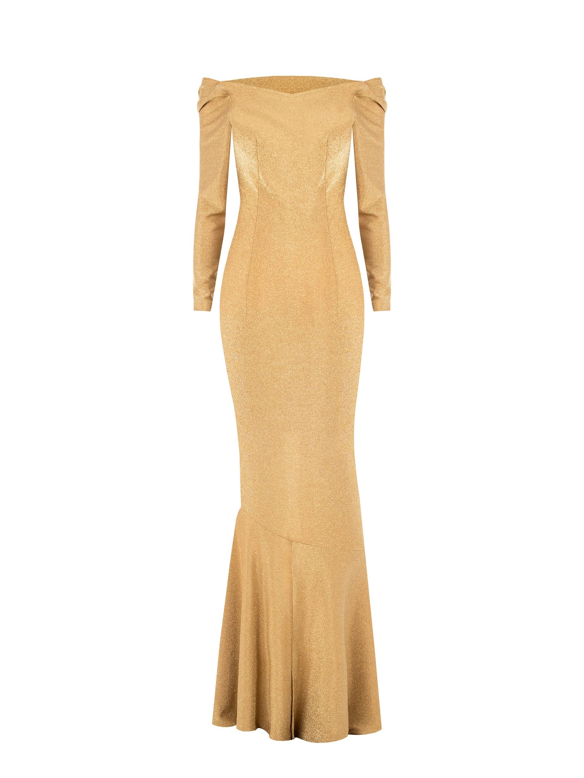Abito Lungo In Lurex Con Scollo Ad Anello Dietro Rinascimento