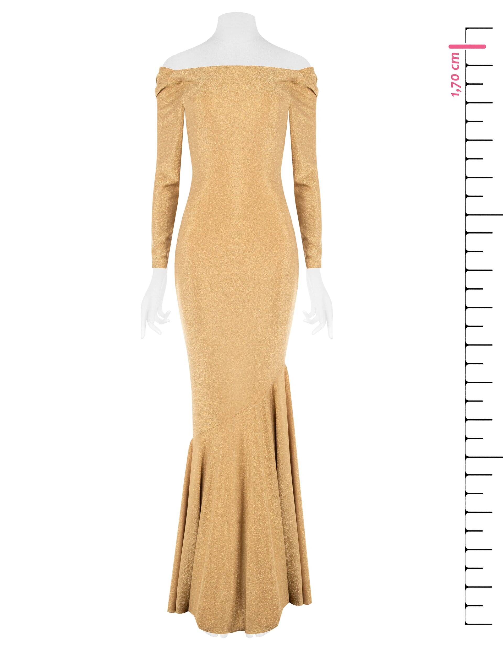 Abito Lungo In Lurex Con Scollo Ad Anello Dietro Rinascimento