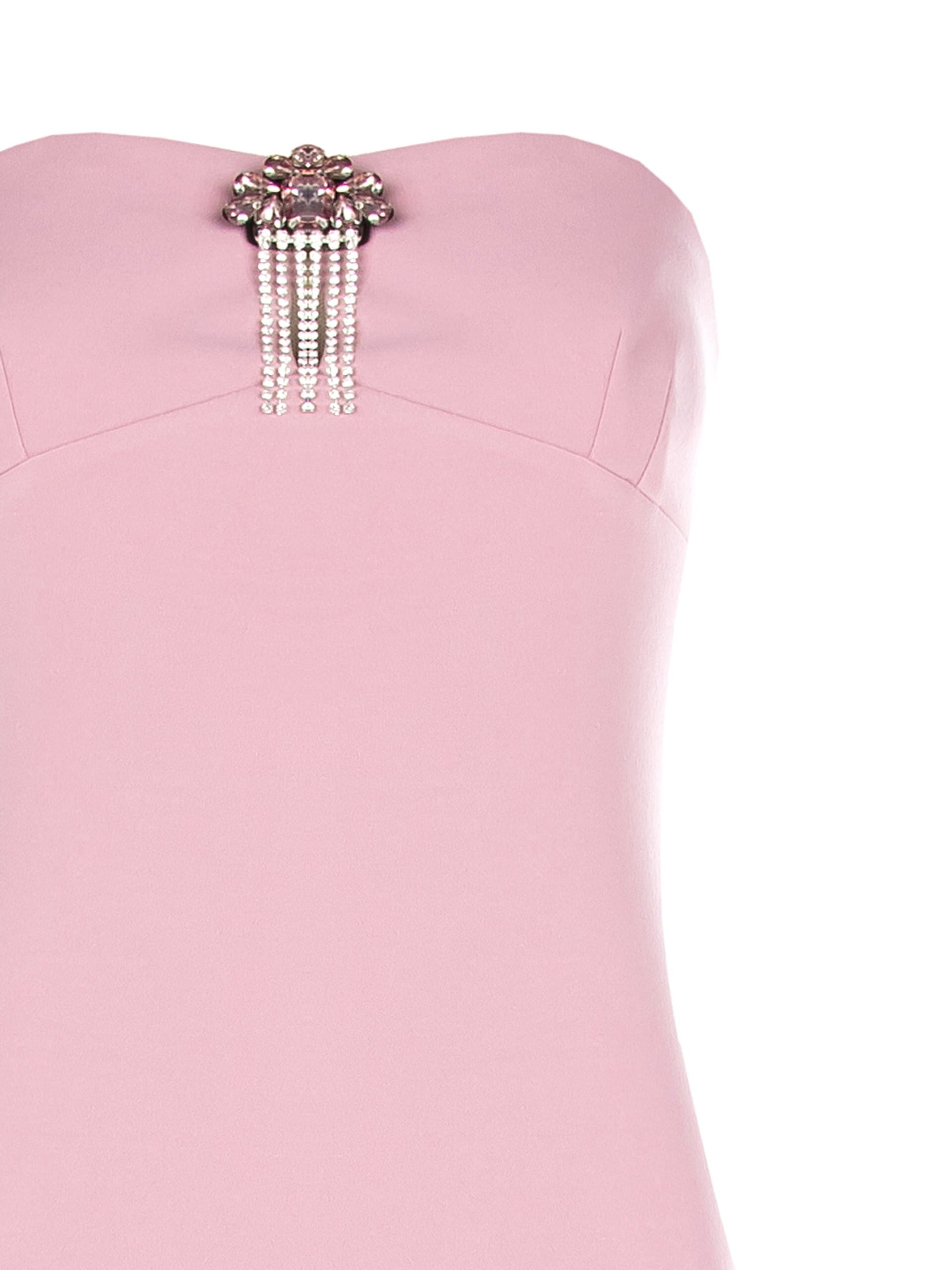 Abito Lungo A Sirena In Scuba Crepe Con Spilla Gioiello Rinascimento