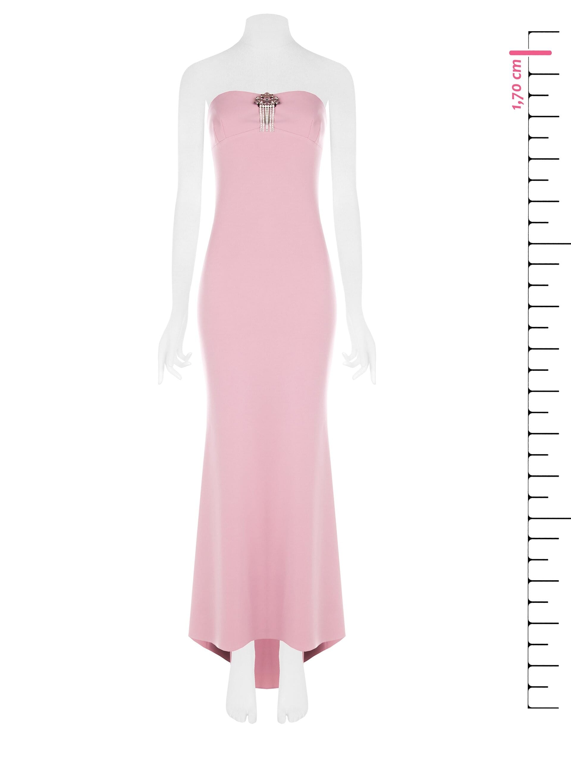 Abito Lungo A Sirena In Scuba Crepe Con Spilla Gioiello Rinascimento