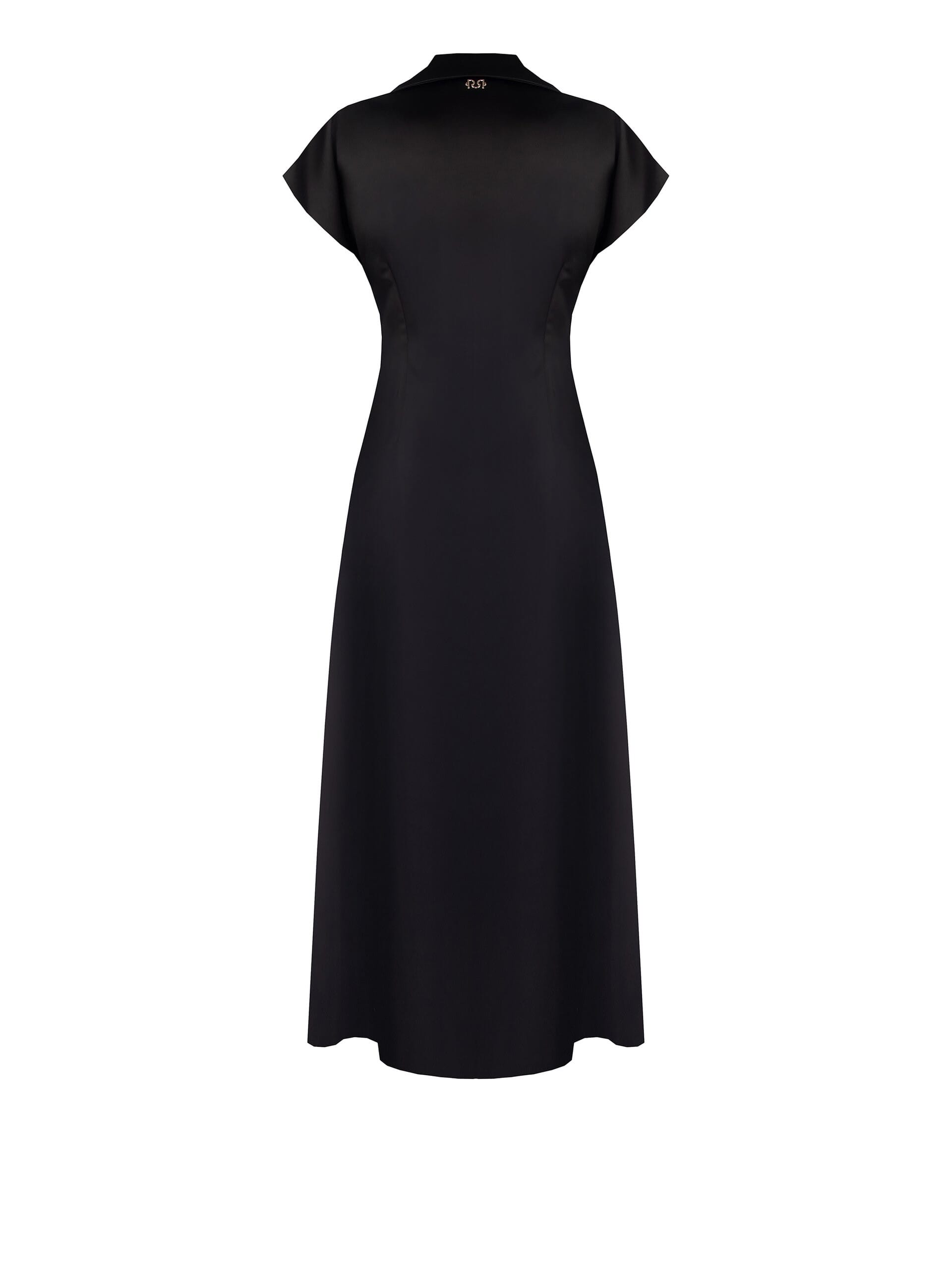 Abito Lungo In Raso Con Scollo A V Drappeggiato Rinascimento