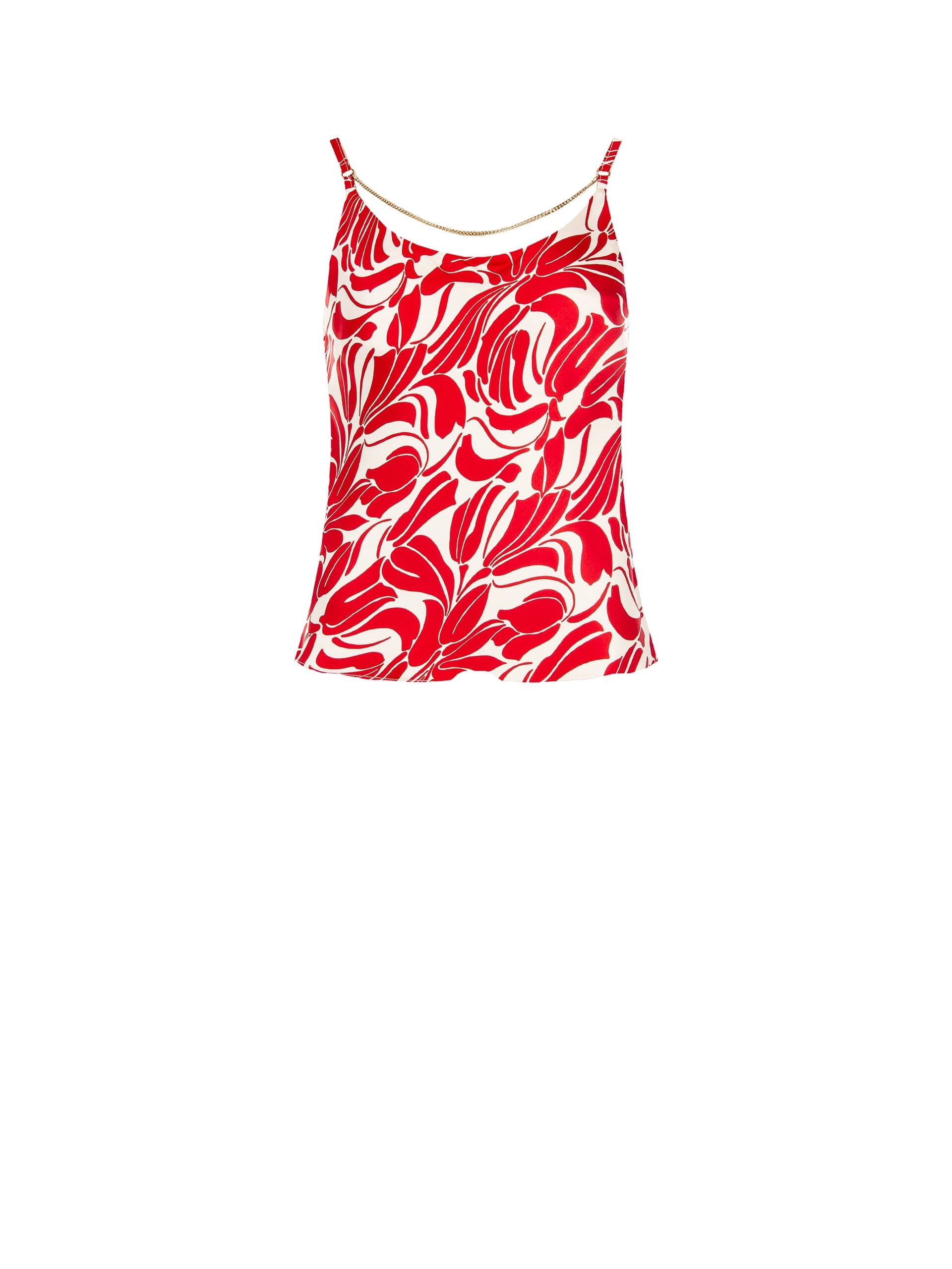 Top In Raso Stampato Con Dettaglio Catena Rinascimento