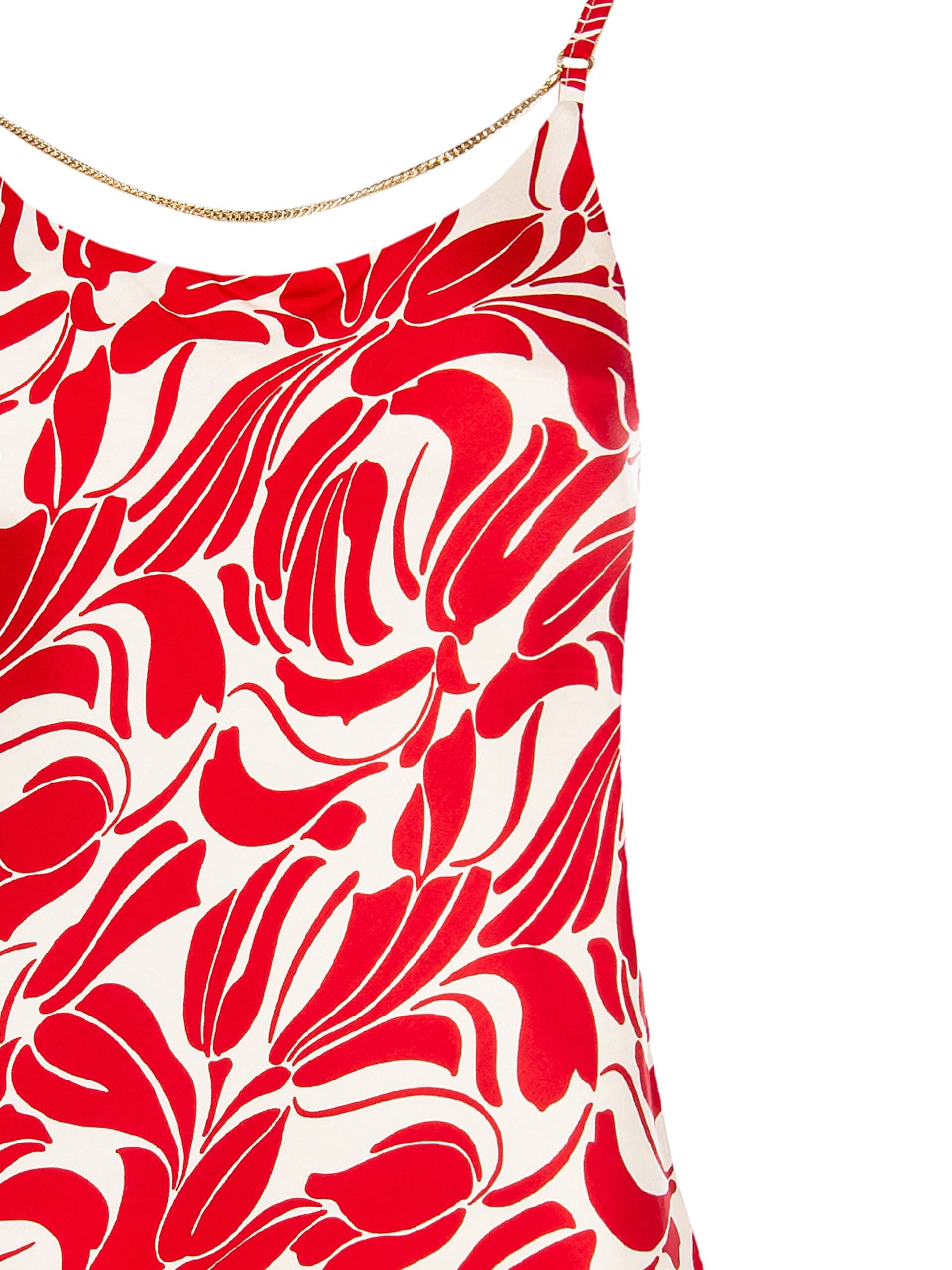 Top In Raso Stampato Con Dettaglio Catena Rinascimento