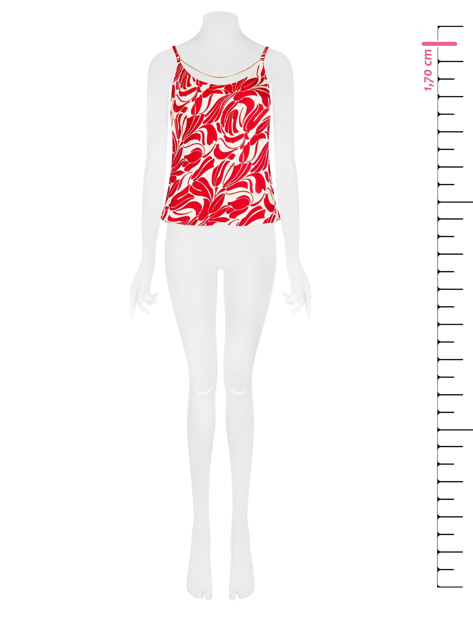 Top In Raso Stampato Con Dettaglio Catena Rinascimento