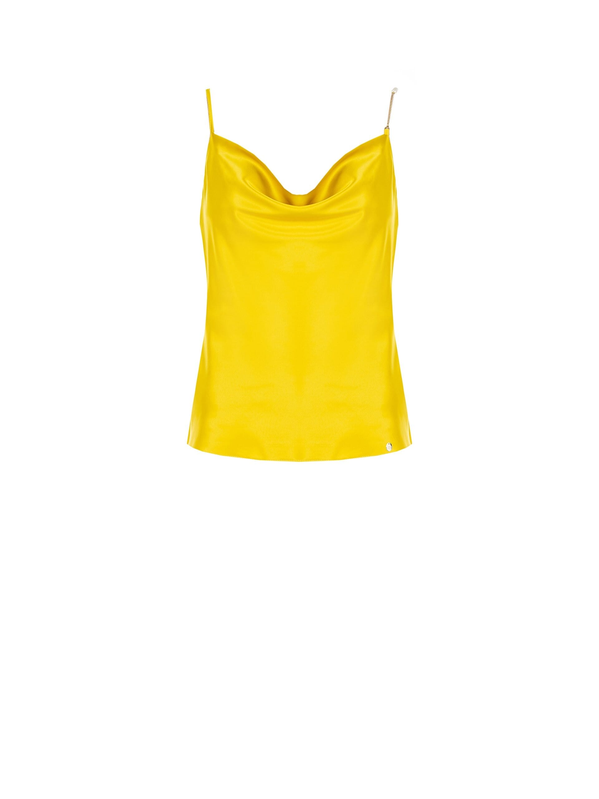 Top Sfiancato In Raso Con Spallina Di Catena E Perle Rinascimento