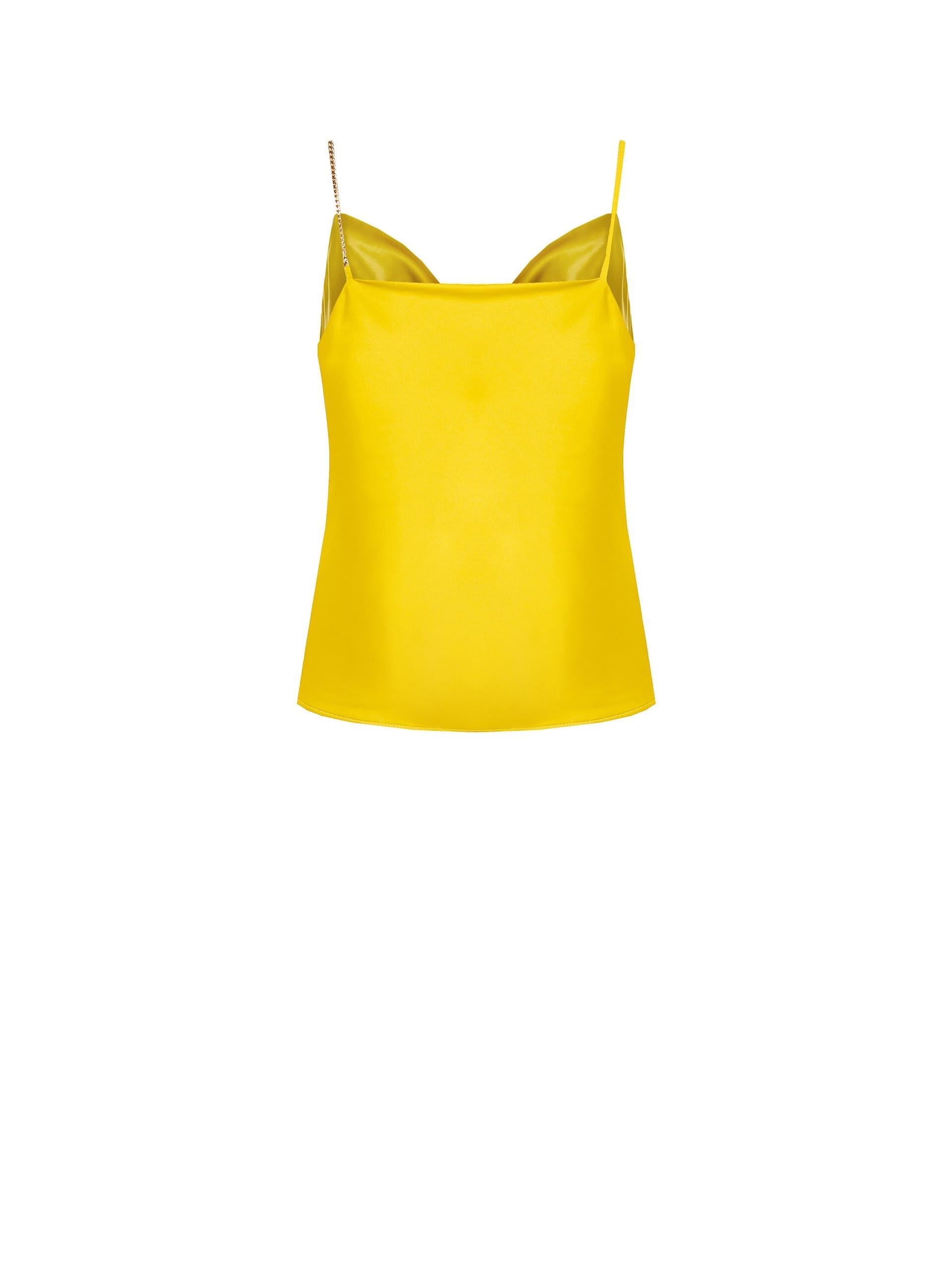 Top Sfiancato In Raso Con Spallina Di Catena E Perle Rinascimento