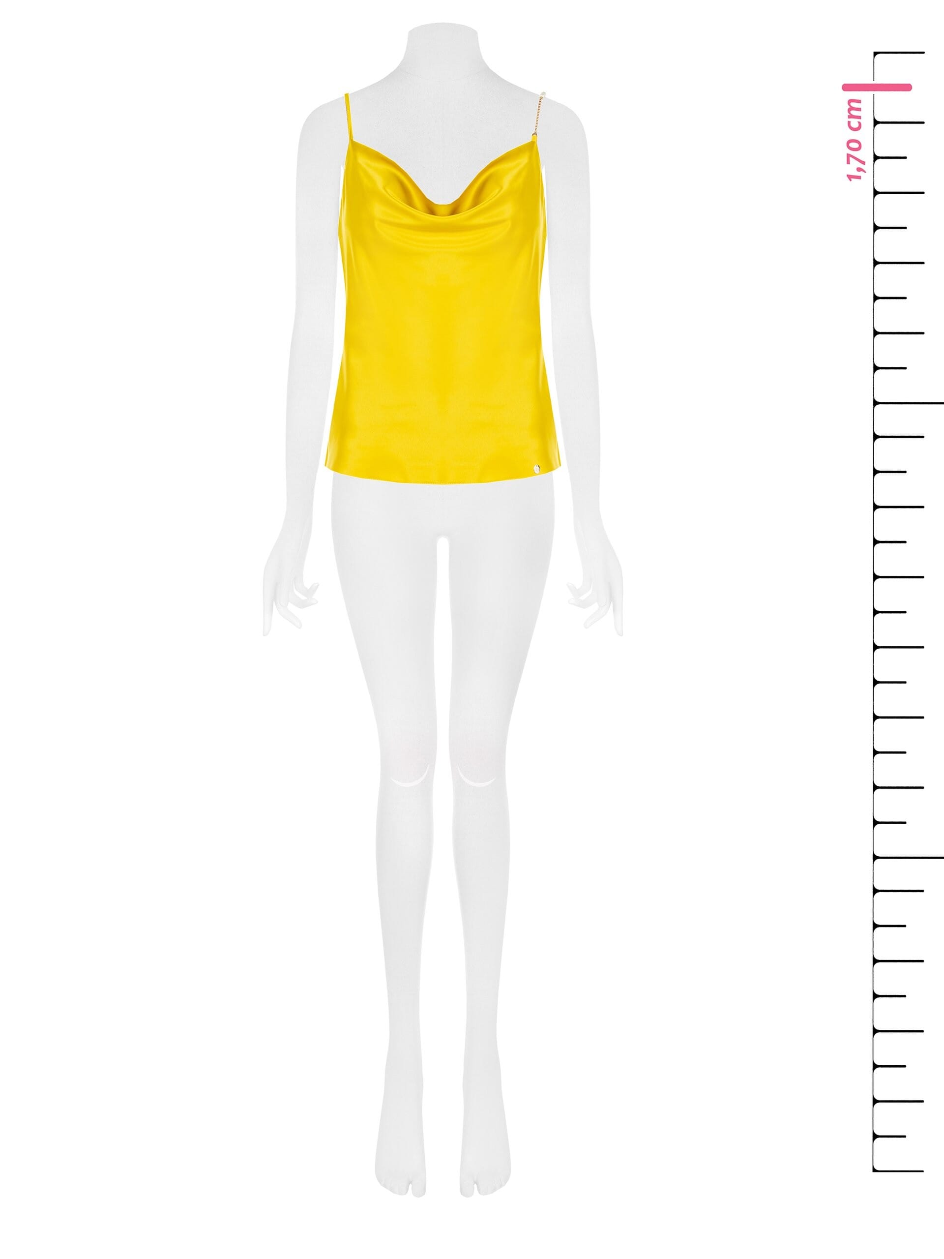 Top Sfiancato In Raso Con Spallina Di Catena E Perle Rinascimento