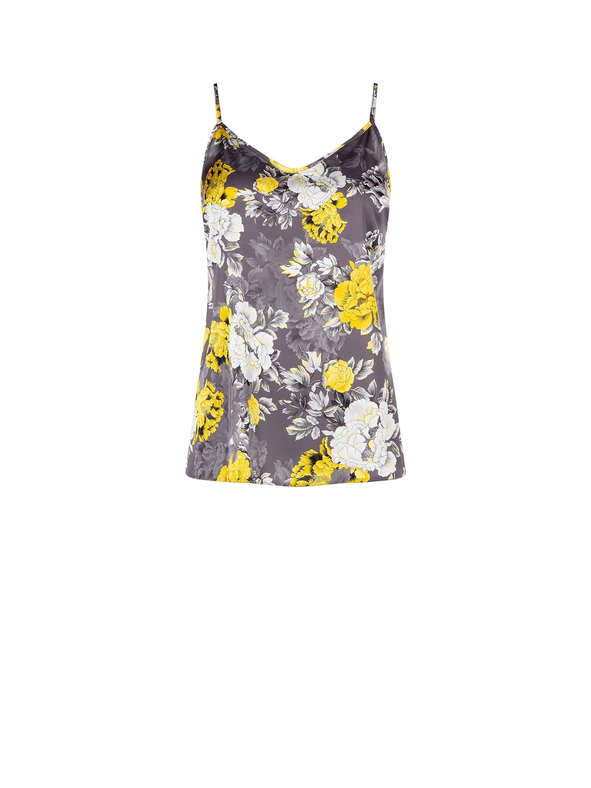 Top Sfiancato In Raso A Fiori Rinascimento