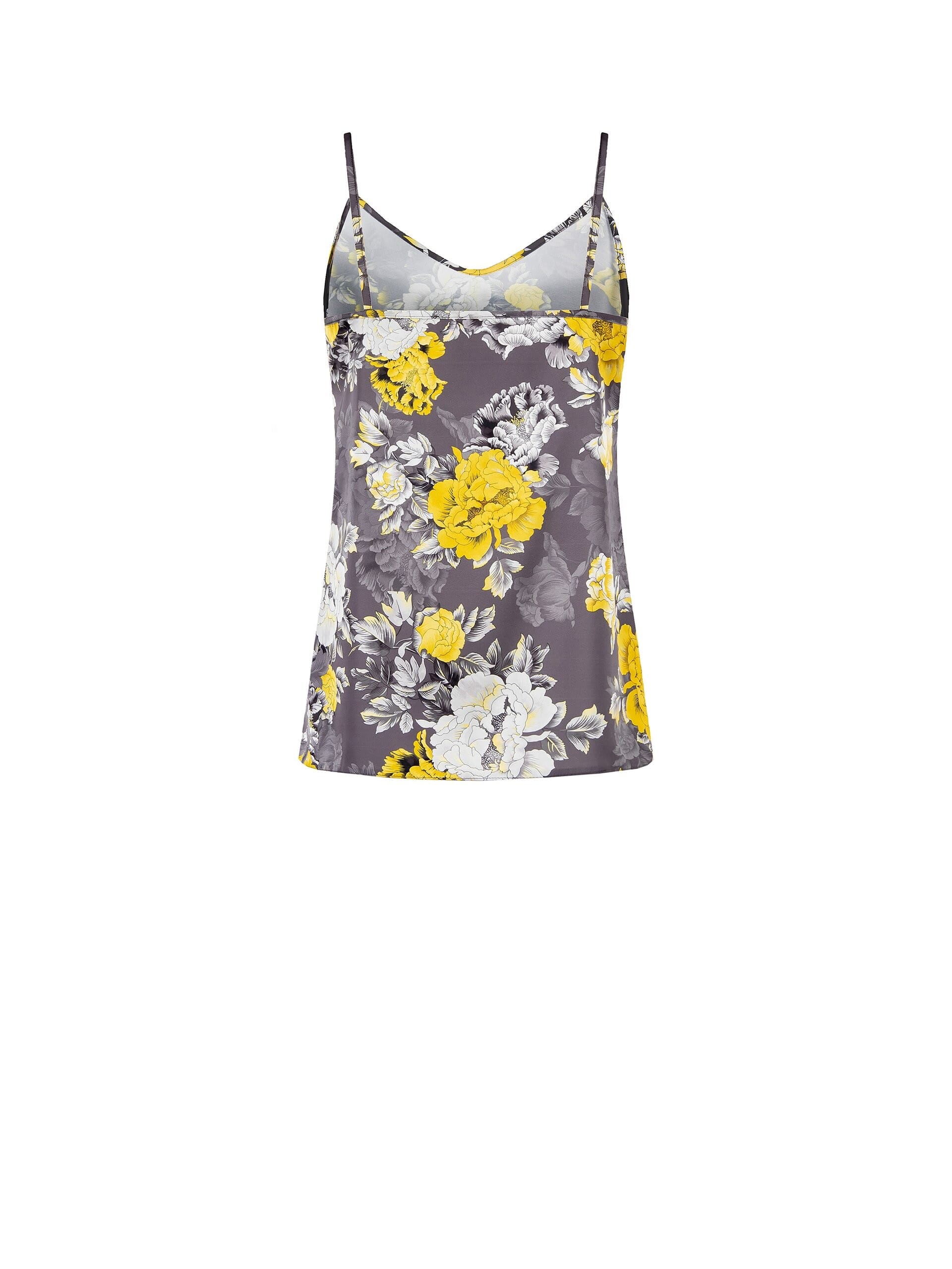 Top Sfiancato In Raso A Fiori Rinascimento