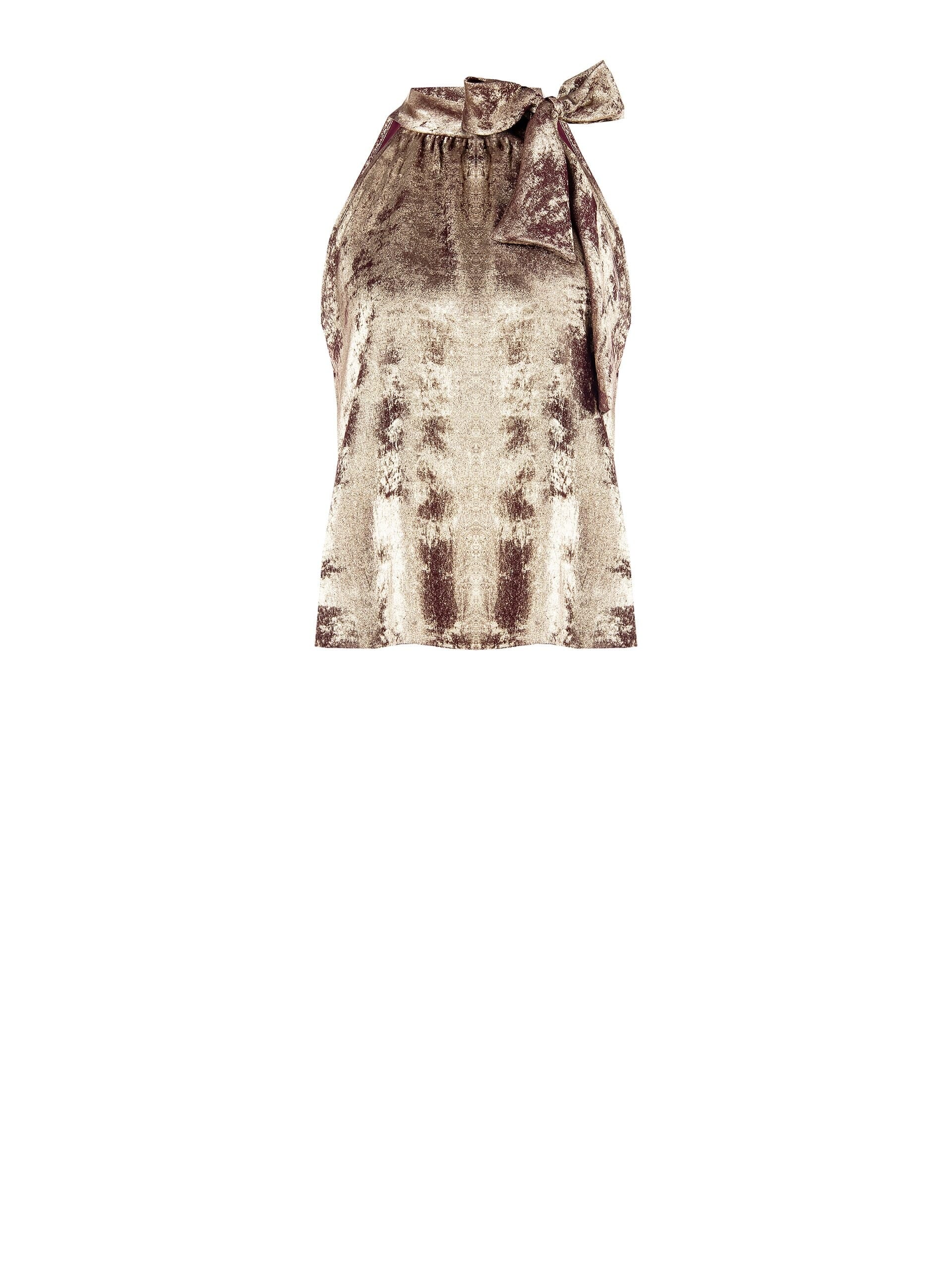 Top Sfiancato Fluido Effetto Laminato Con Fiocco Rinascimento