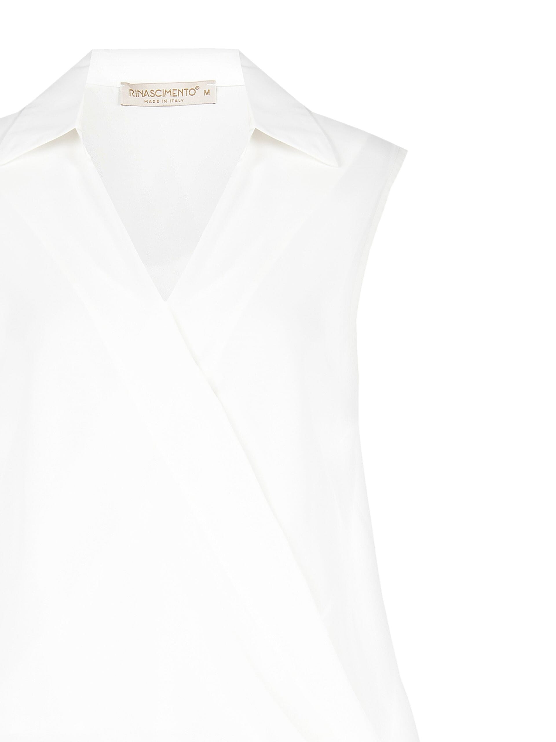 Top Ampio Asimmetrico In Raso Con Scollo Ad Anello E Canotta Integrata Rinascimento