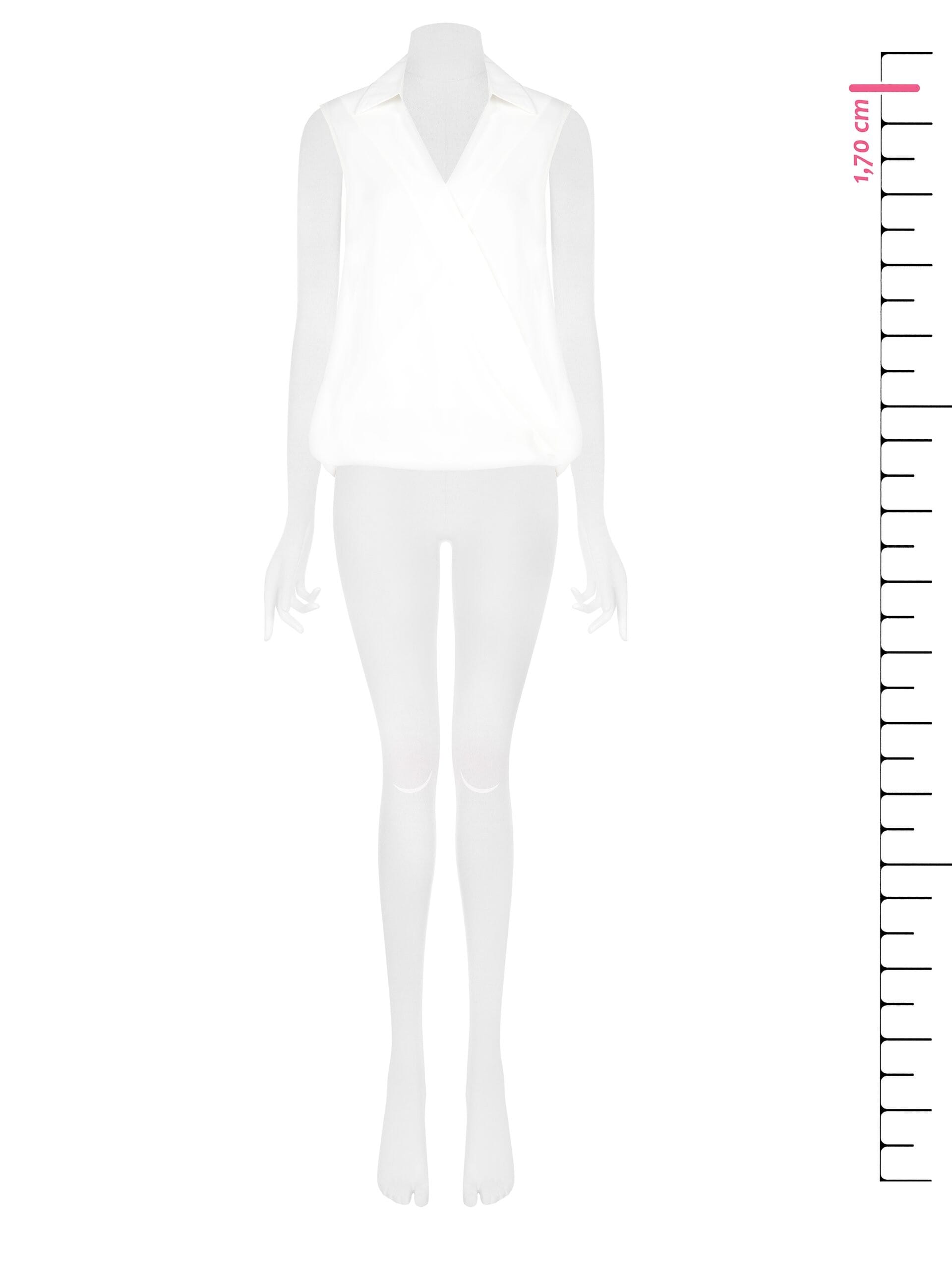 Top Ampio Asimmetrico In Raso Con Scollo Ad Anello E Canotta Integrata Rinascimento