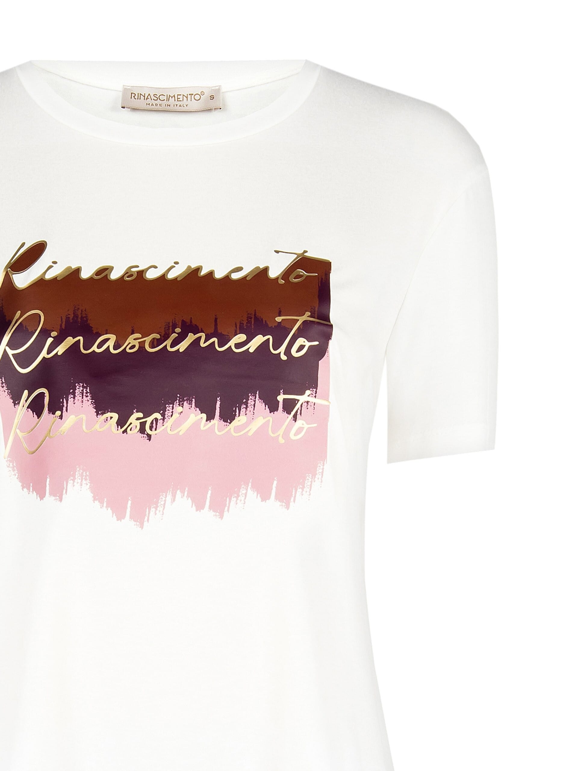 Rinascimento Logo Print Viscose Regular T-Shirt