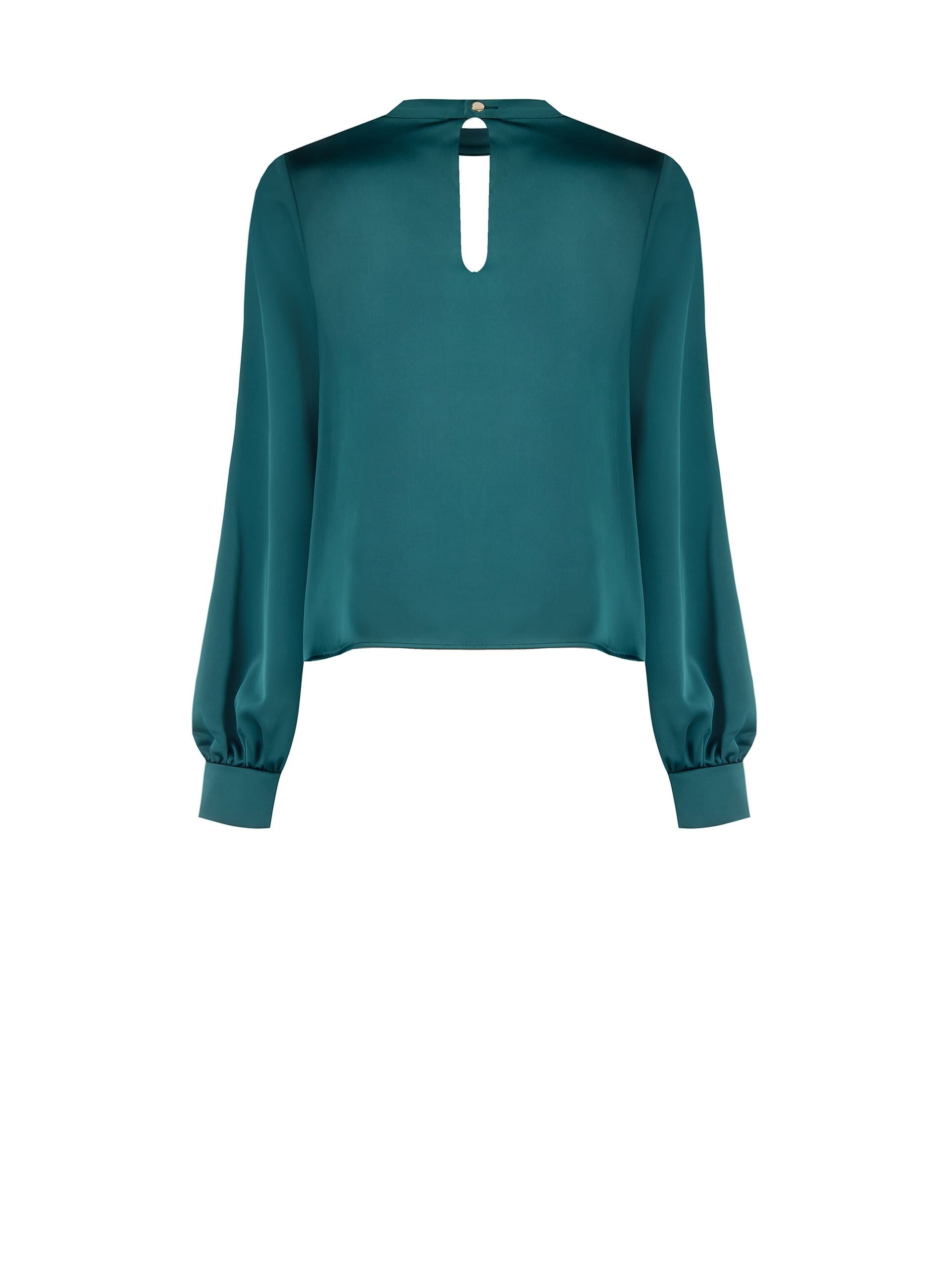 Blusa Ampia A Trapezio In Raso Con Piccolo Scollo A V Rinascimento