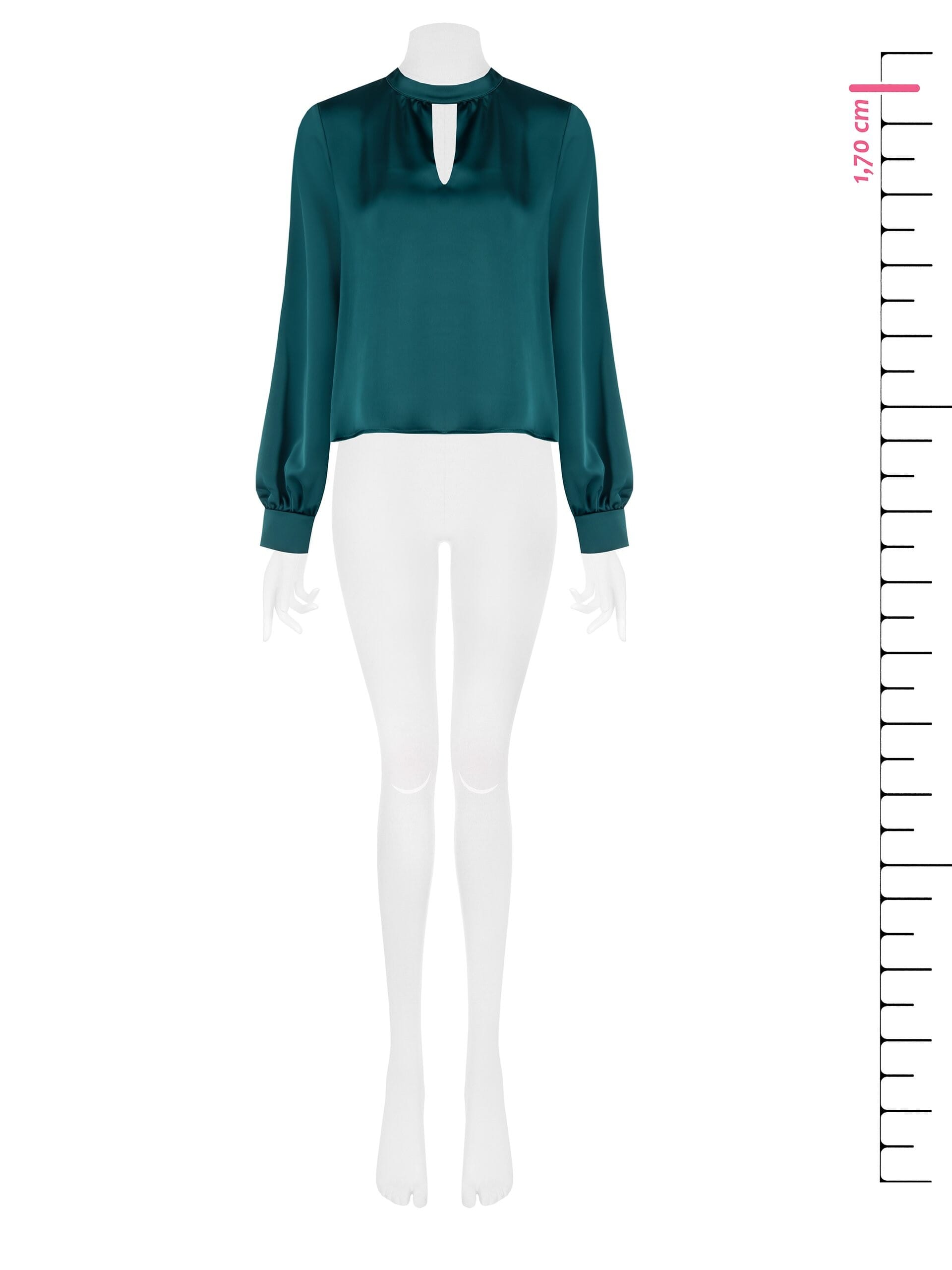 Blusa Ampia A Trapezio In Raso Con Piccolo Scollo A V Rinascimento