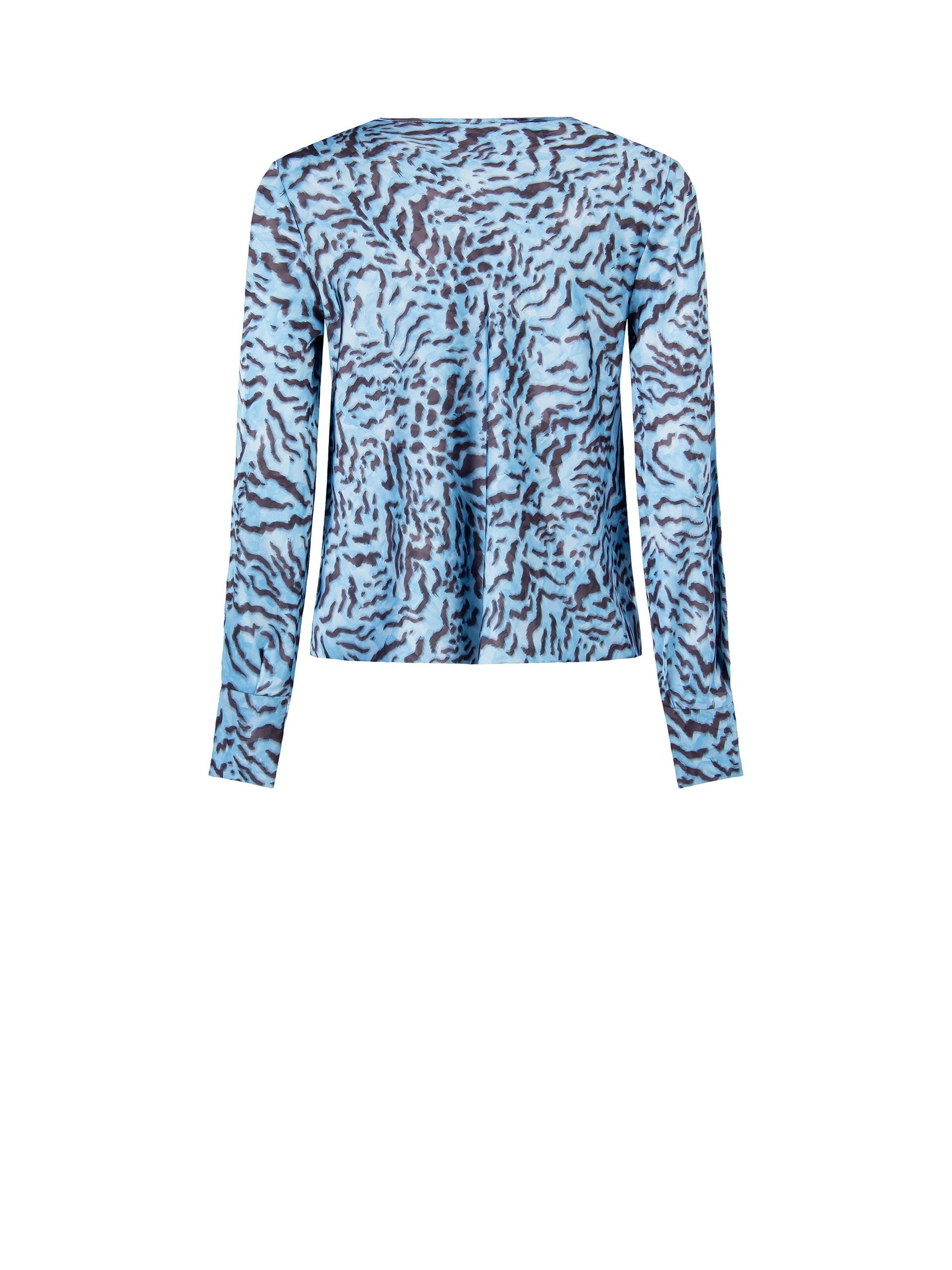 Animalier - Chemisier large en satin à encolure drapée Rinascimento