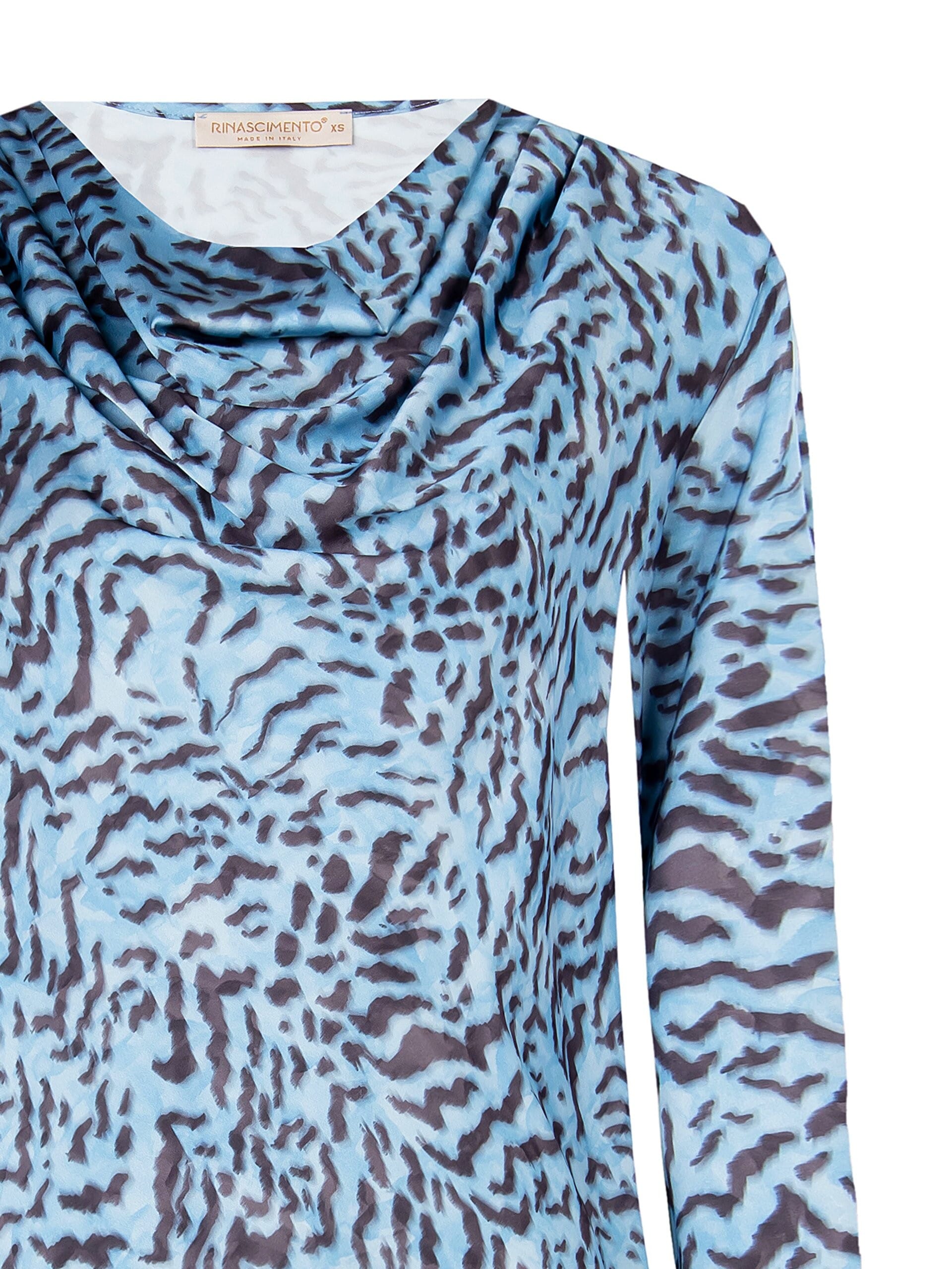 Animalier - Chemisier large en satin à encolure drapée Rinascimento