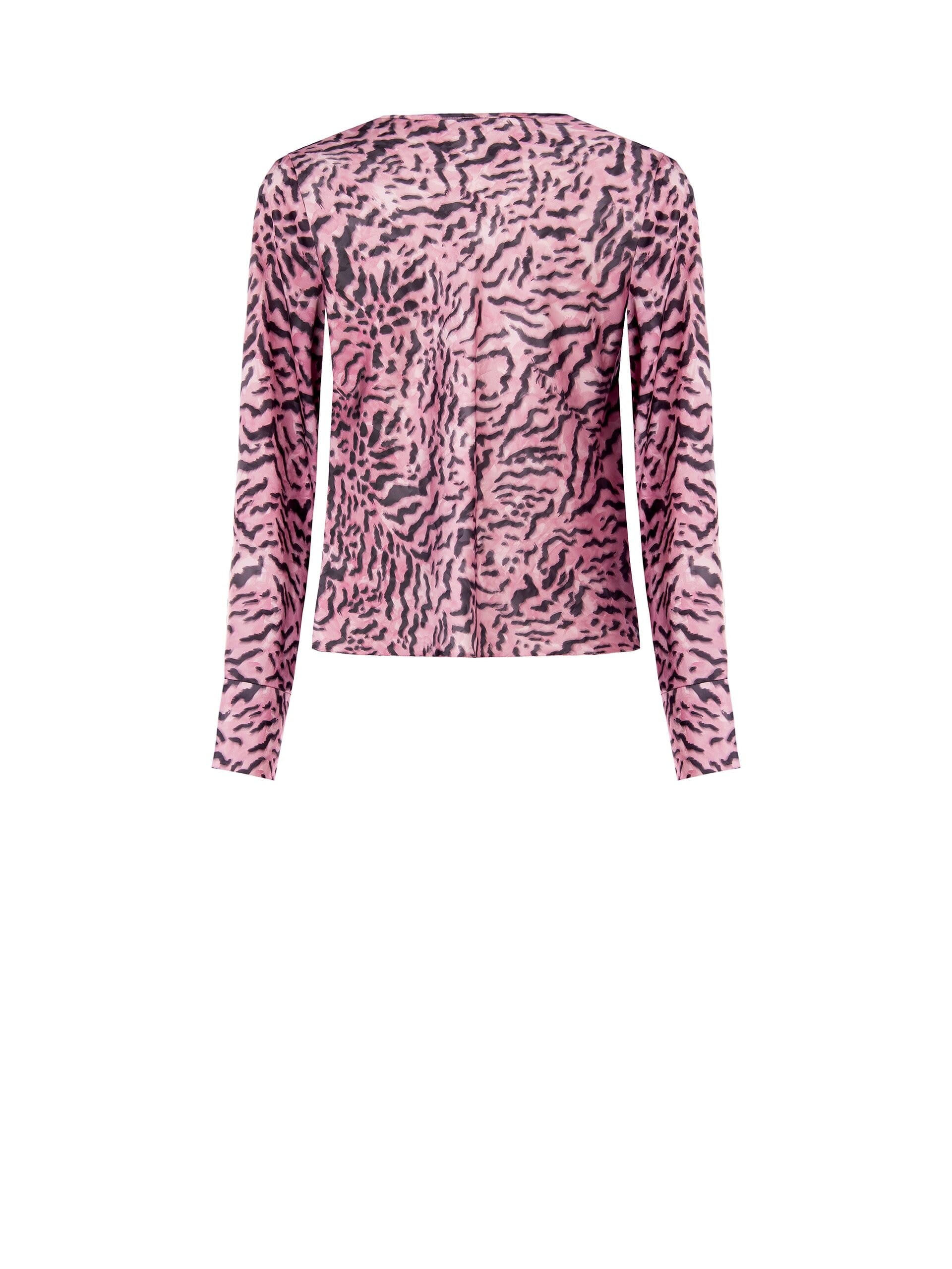 Animalier - Chemisier large en satin à encolure drapée Rinascimento