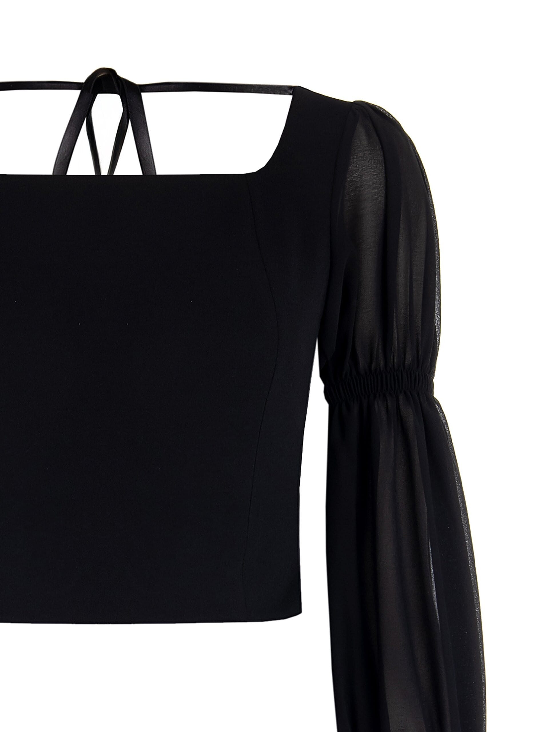 Top In Scuba Crepe Con Maniche In Georgette Rinascimento