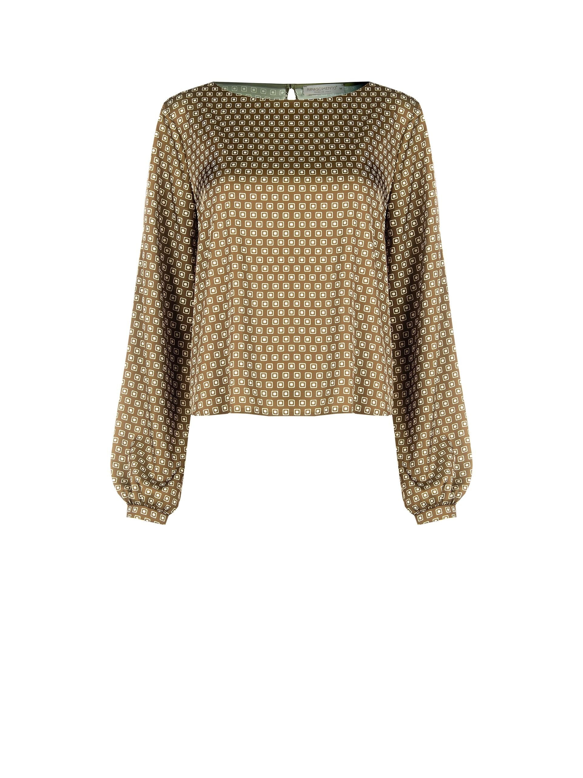 Blusa Ampia In Raso Motivo Geometrico Rinascimento