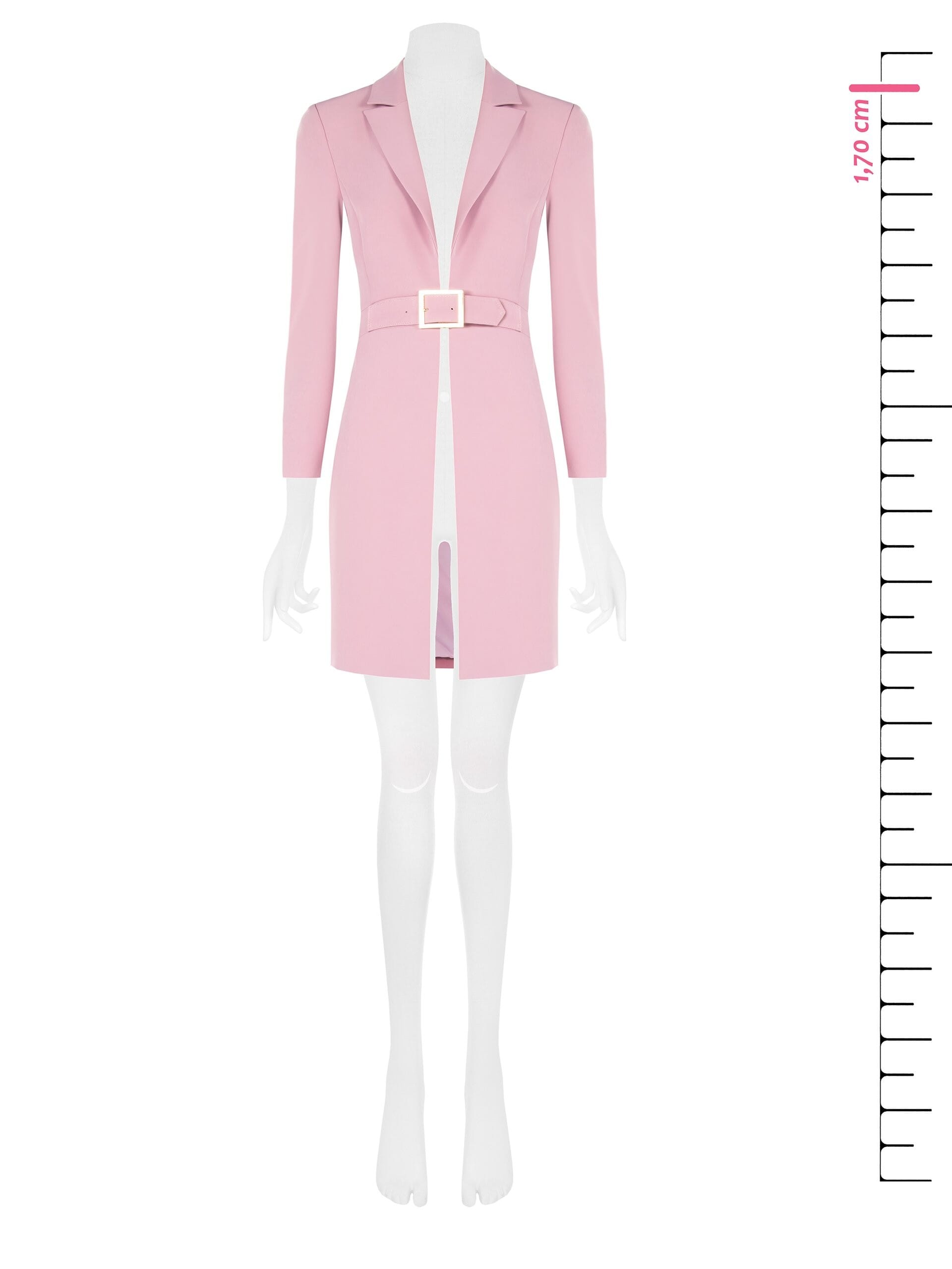 Giacca Blazer Lungo Effetto Cappotto In Tessuto Tecnico Con Fibbia Rinascimento