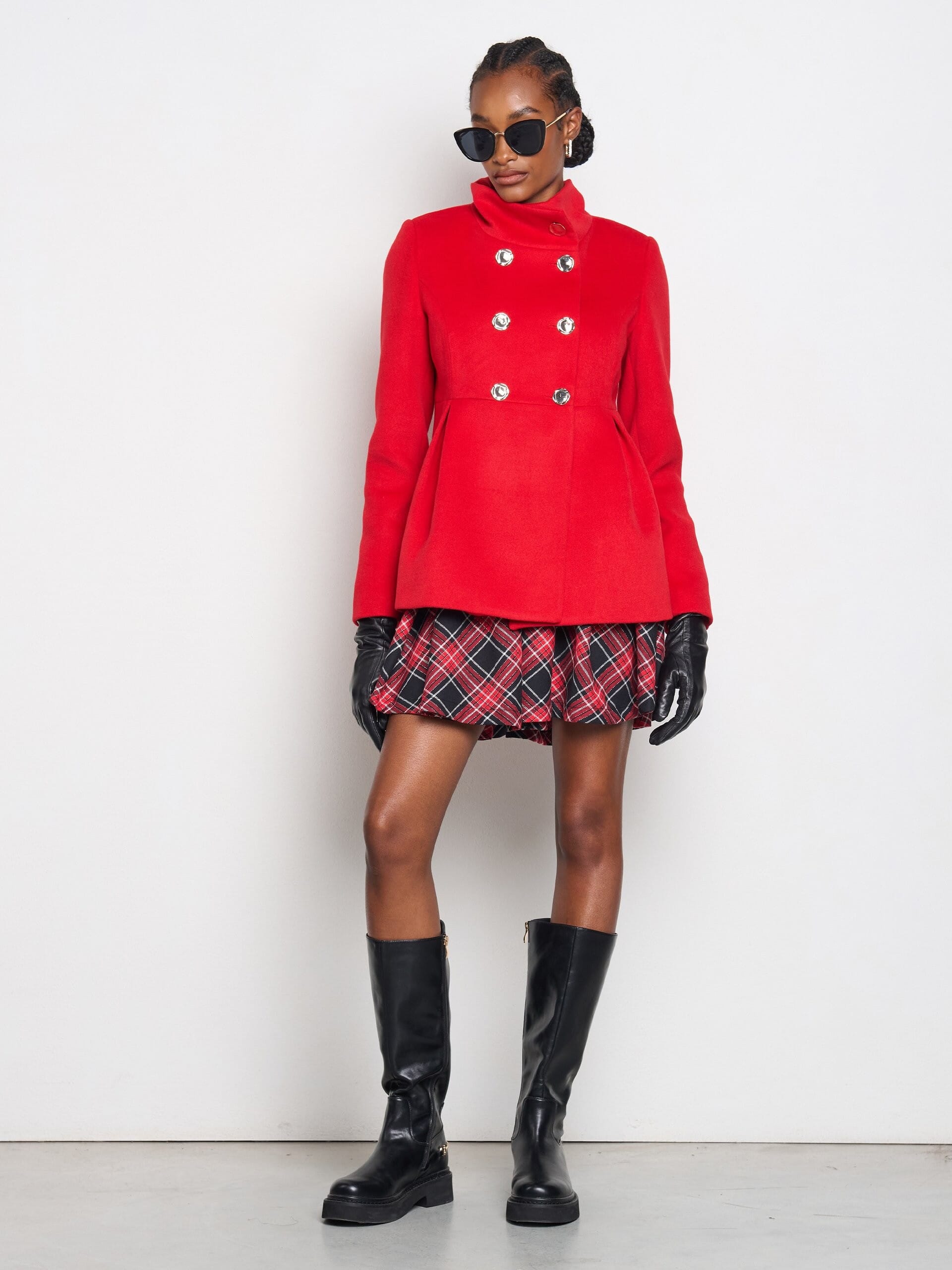 Manteau court structuré avec épaulettes et poches latérales Rinascimento