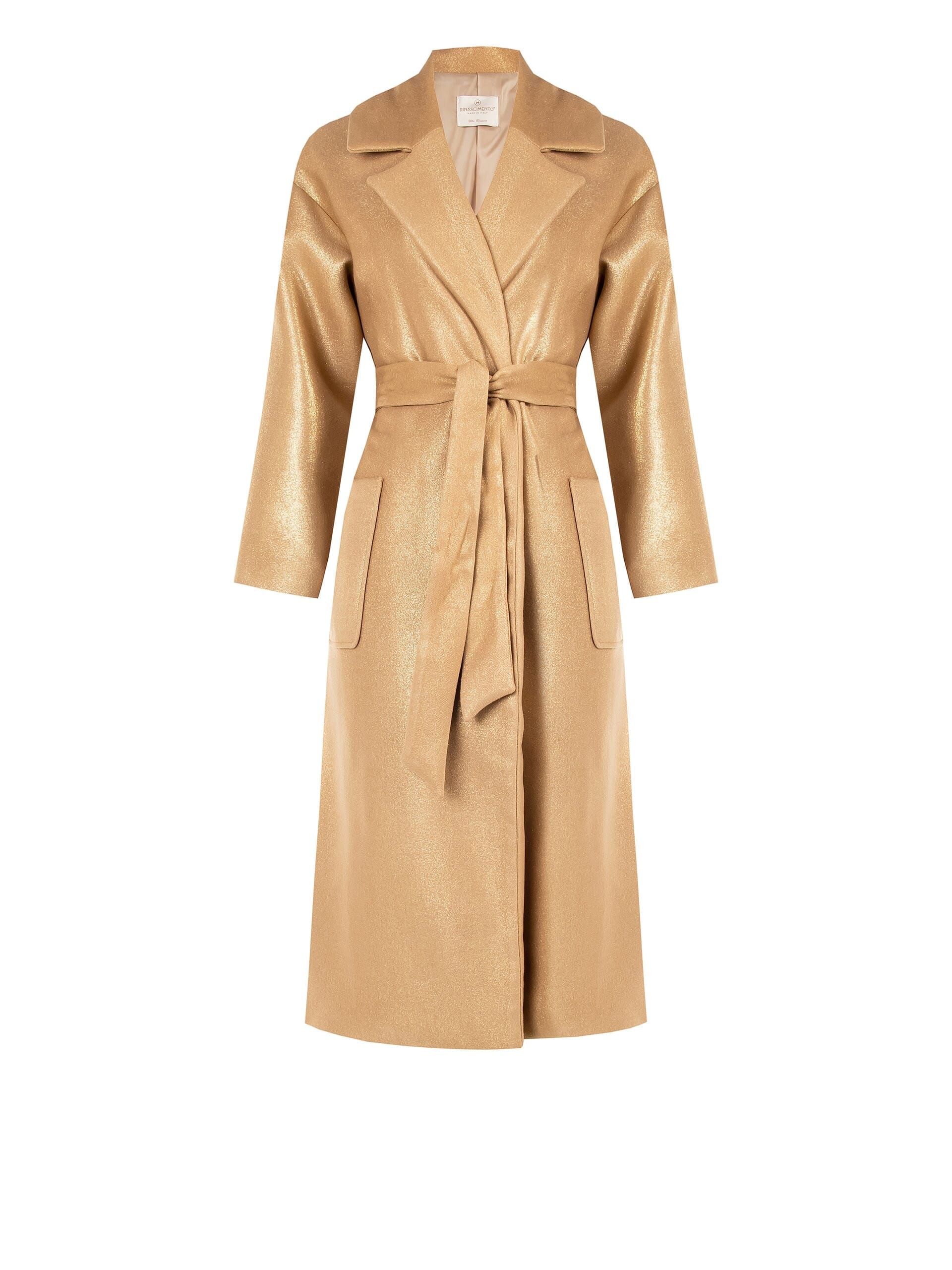 Cappotto Lungo Con Finitura Glitter E Maxi Tasche Rinascimento