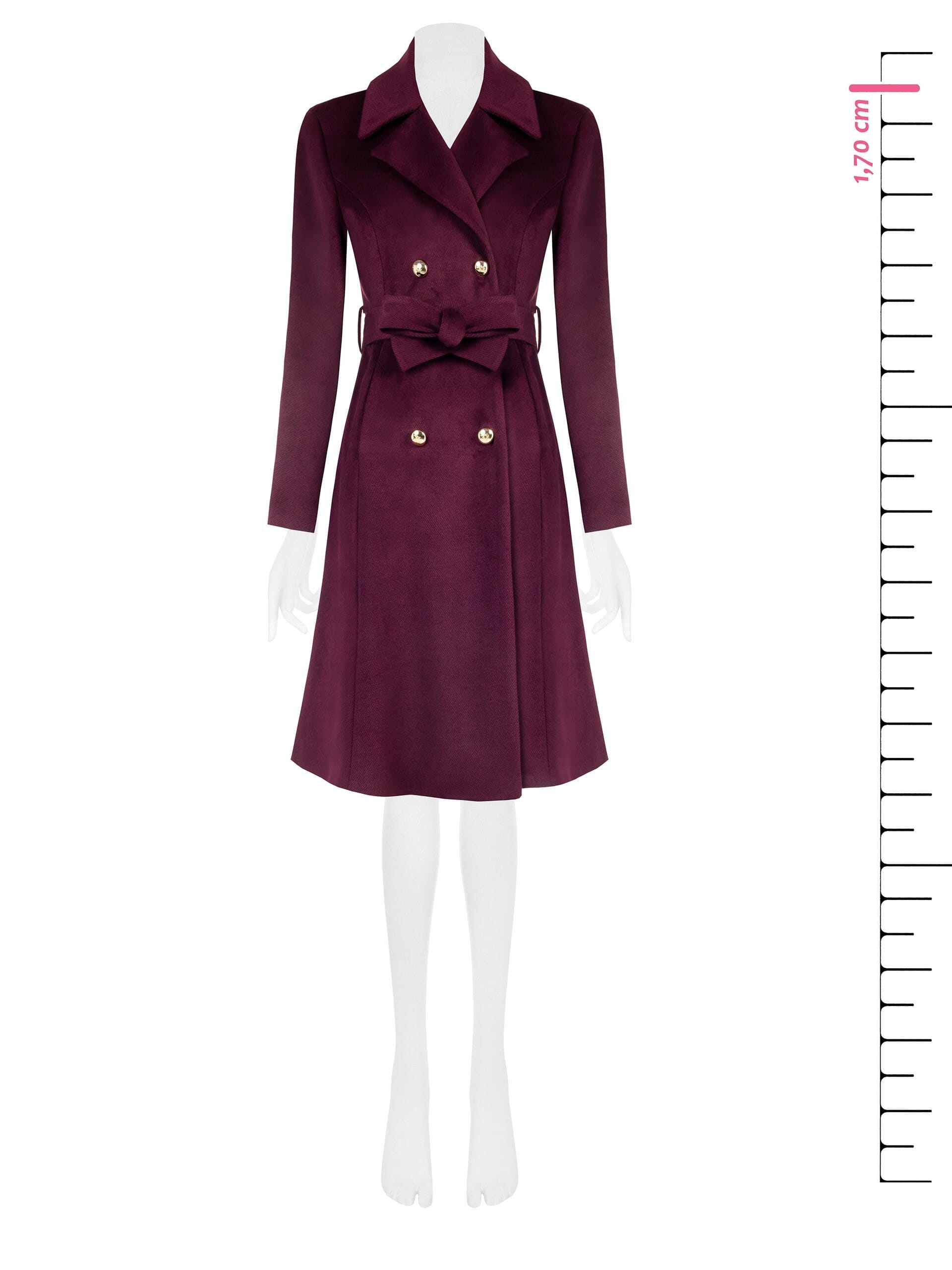 Cappotto Lungo In Velour Con Bottoni Logo E Cintura Coordinata Rinascimento