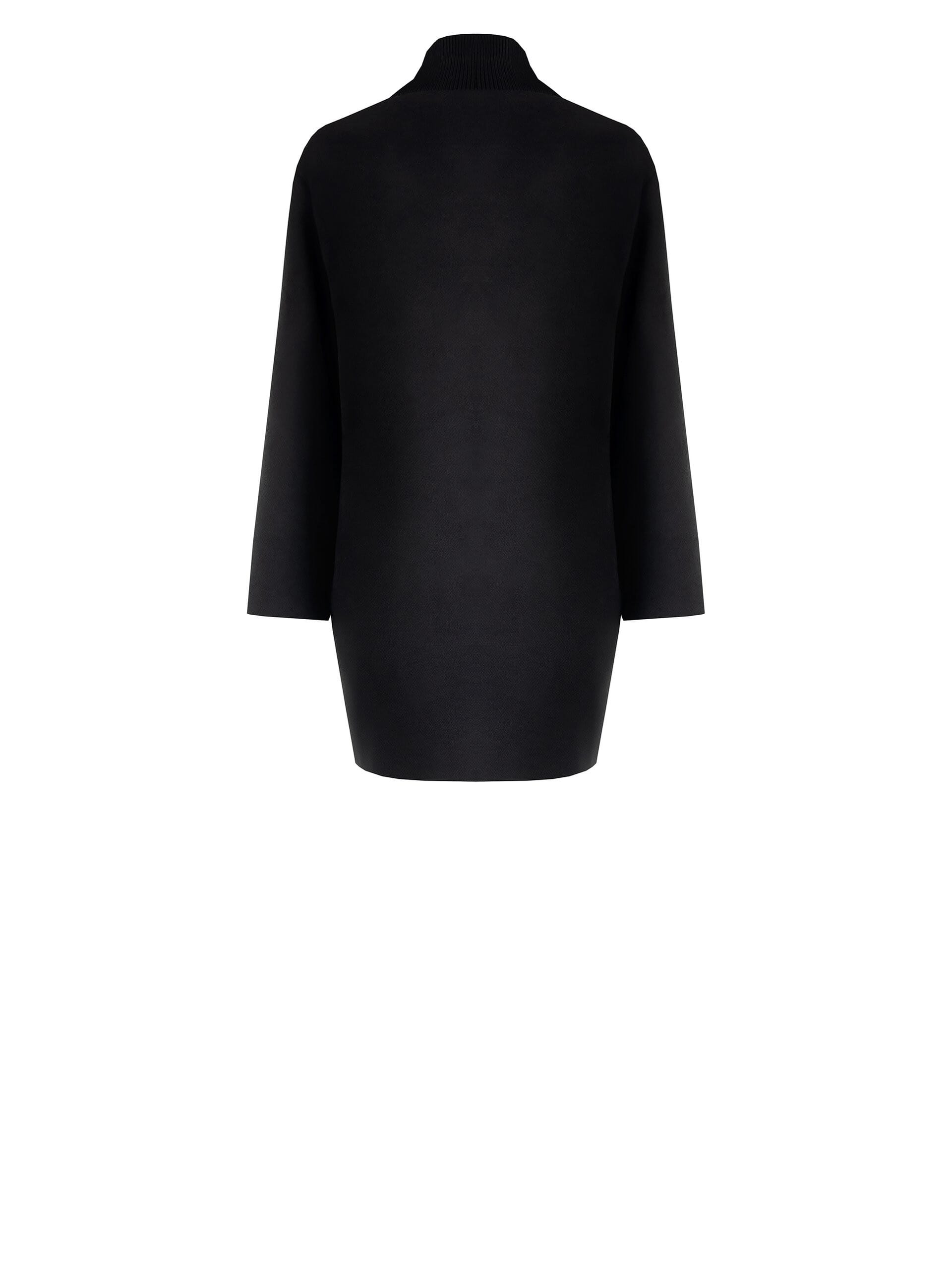 Cappotto Medio Ad Ovetto In Velour Con Scollo In Maglia Rinascimento