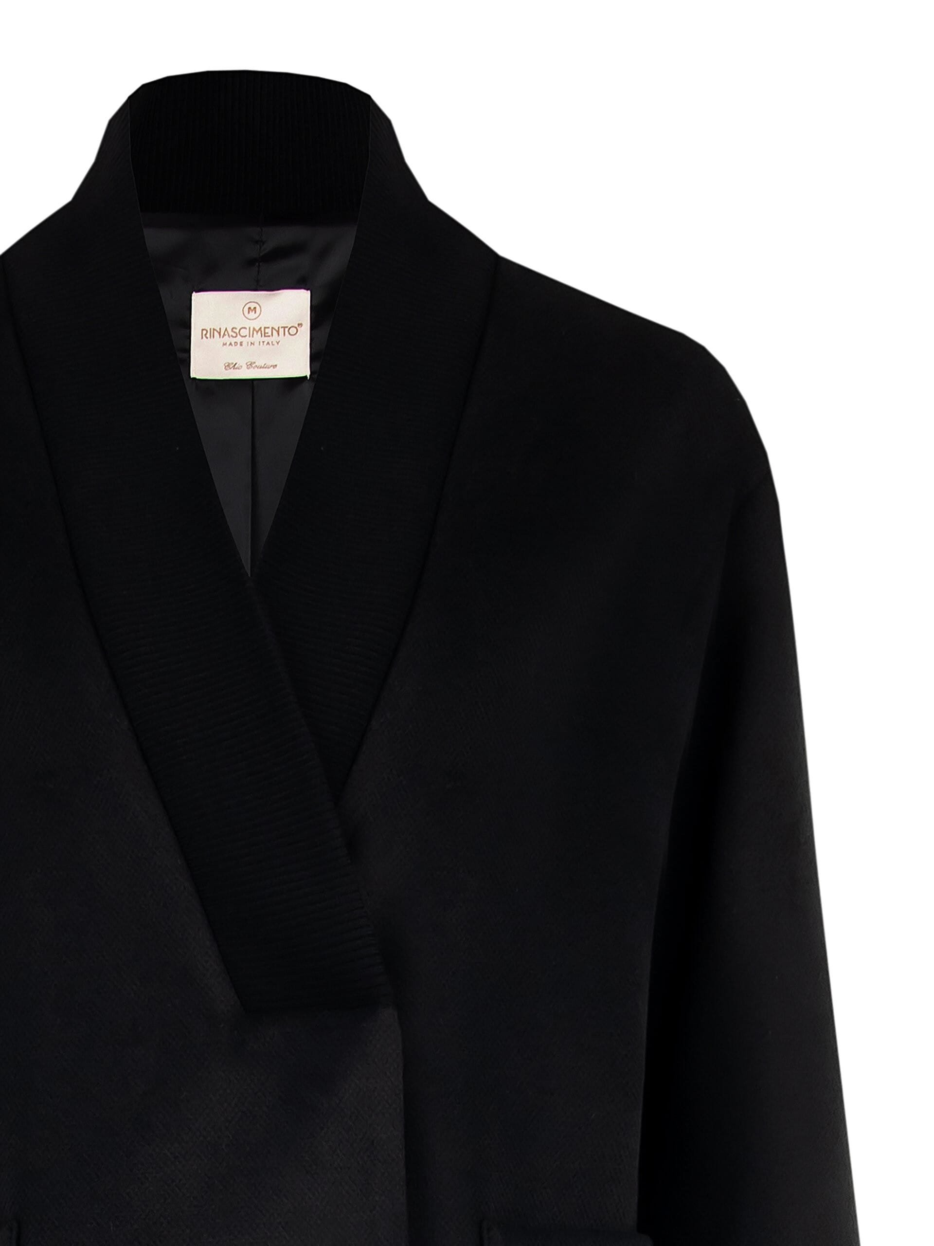 Cappotto Medio Ad Ovetto In Velour Con Scollo In Maglia Rinascimento