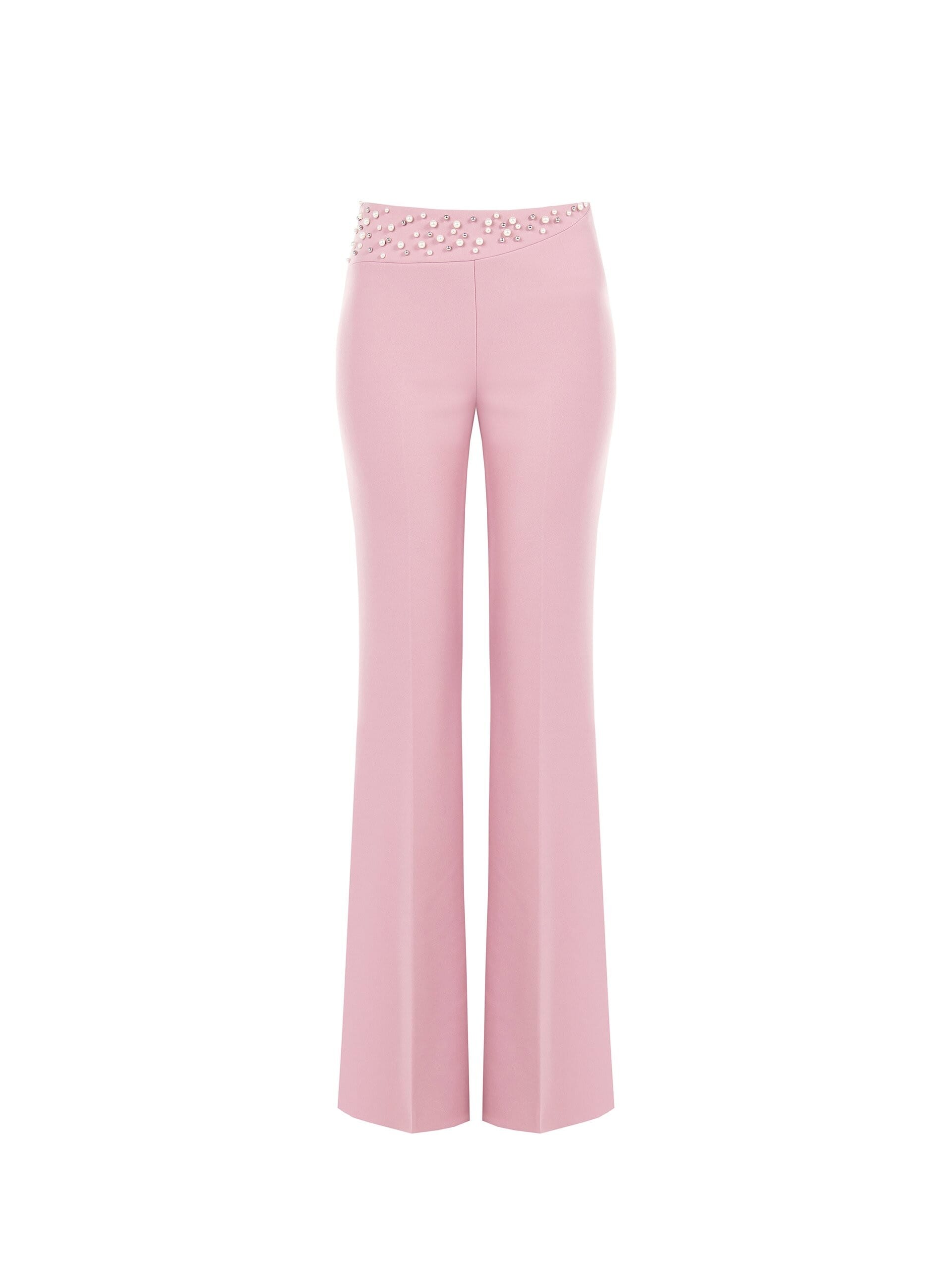 Pantalon en crêpe Scuba Palace avec perles et strass Rinascimento