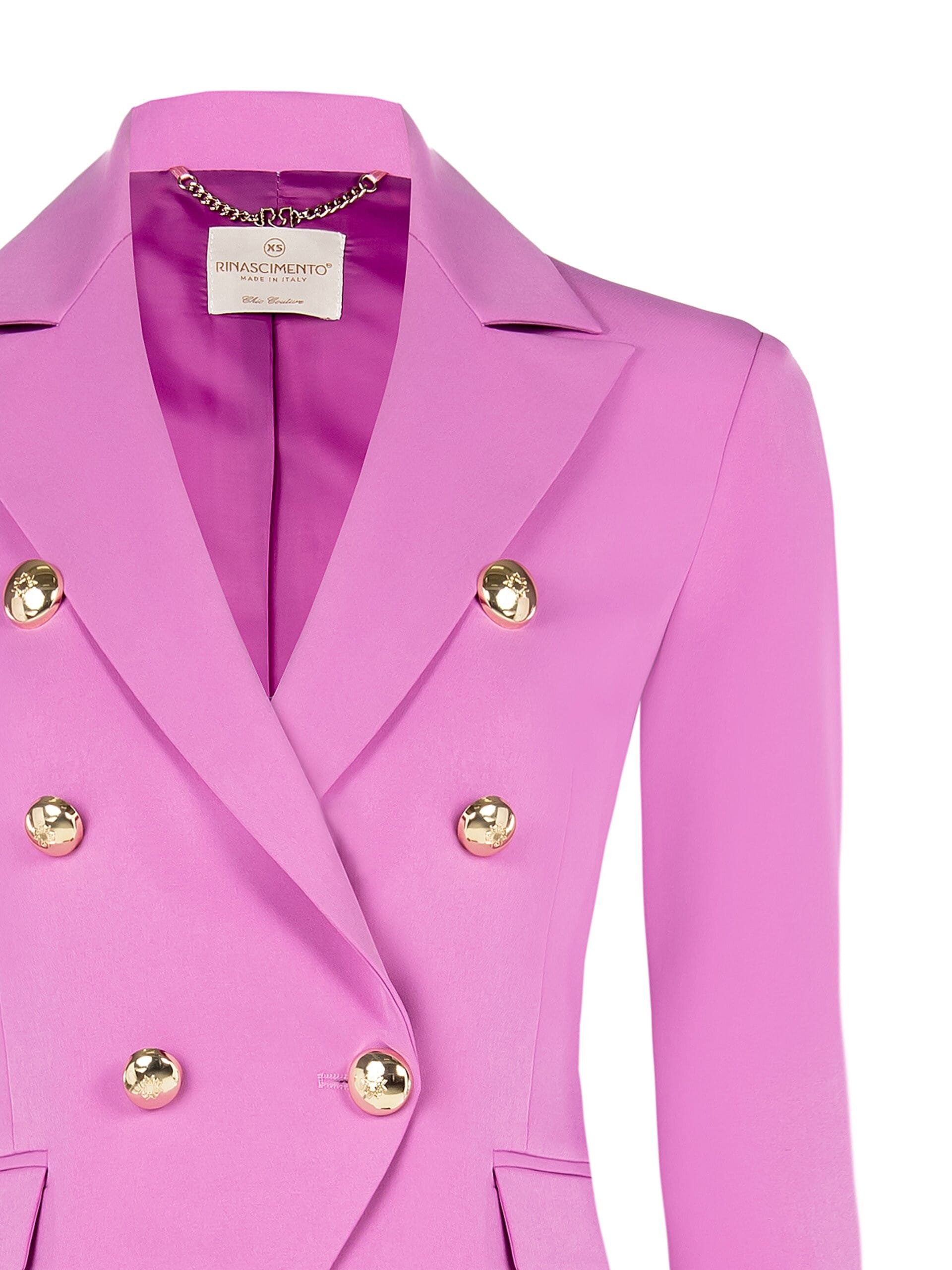 Giacca Blazer Corta Sfiancata In Tessuto Tecnico Con Bottoni Logo Rinascimento