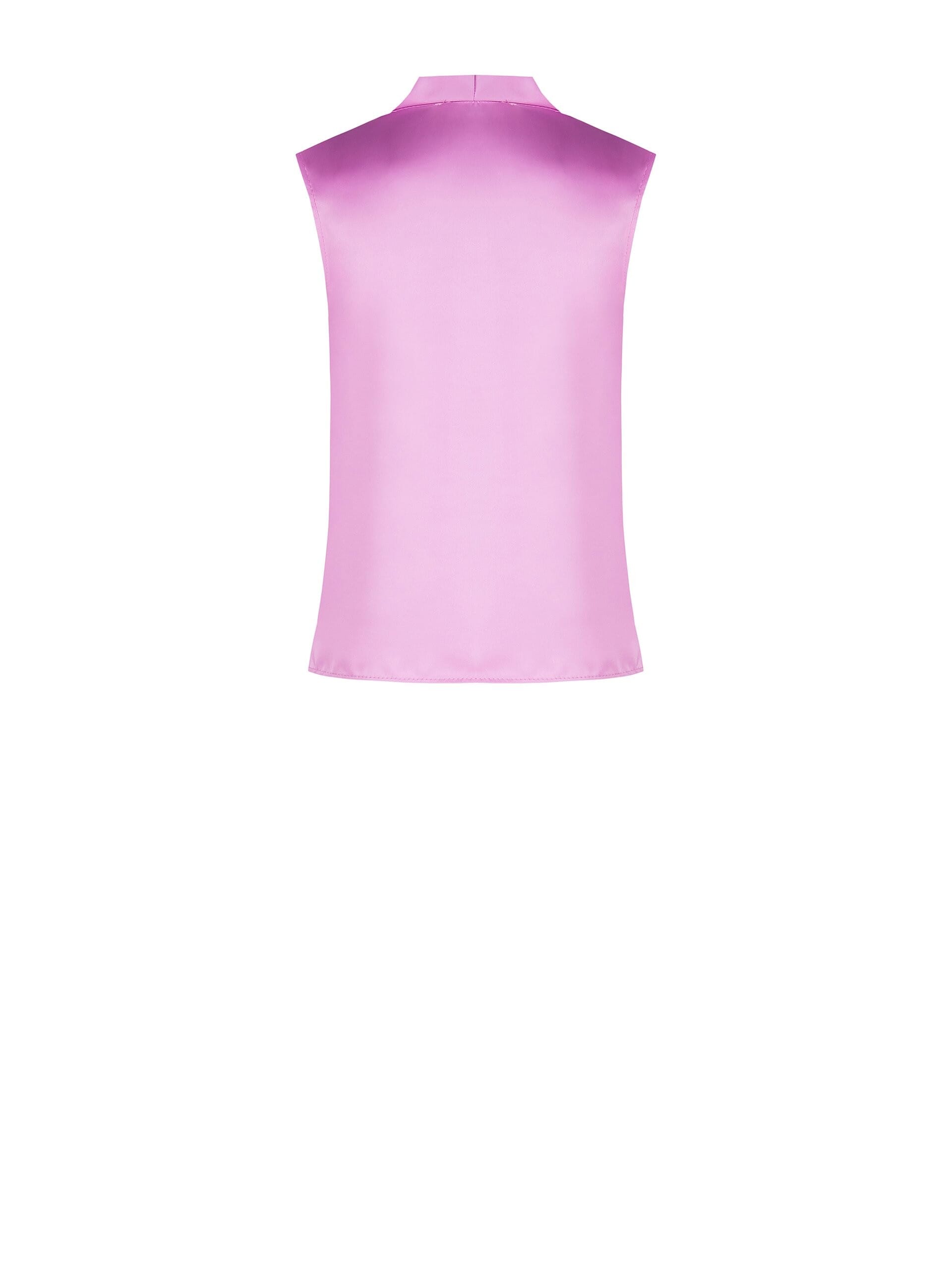 Blusa Sfiancata In Raso Con Scollo Ad Anello Rinascimento