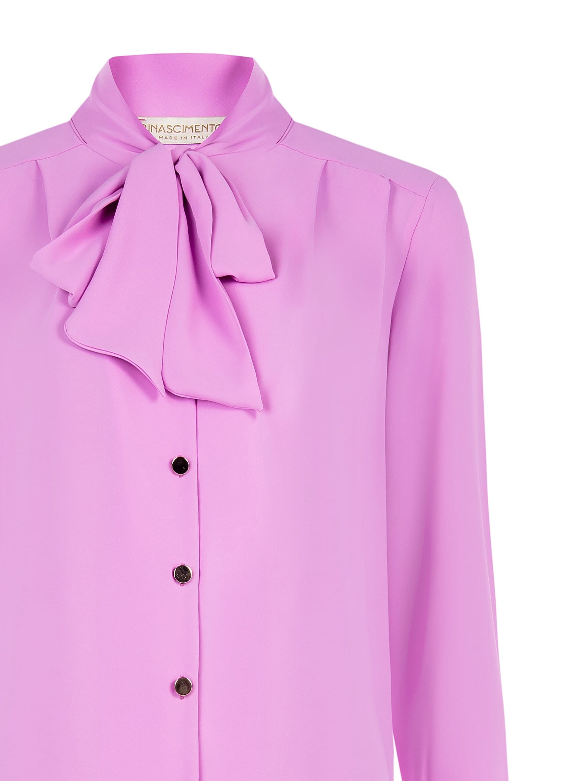 Camicia Fluida In Raso Con Fiocco Rinascimento