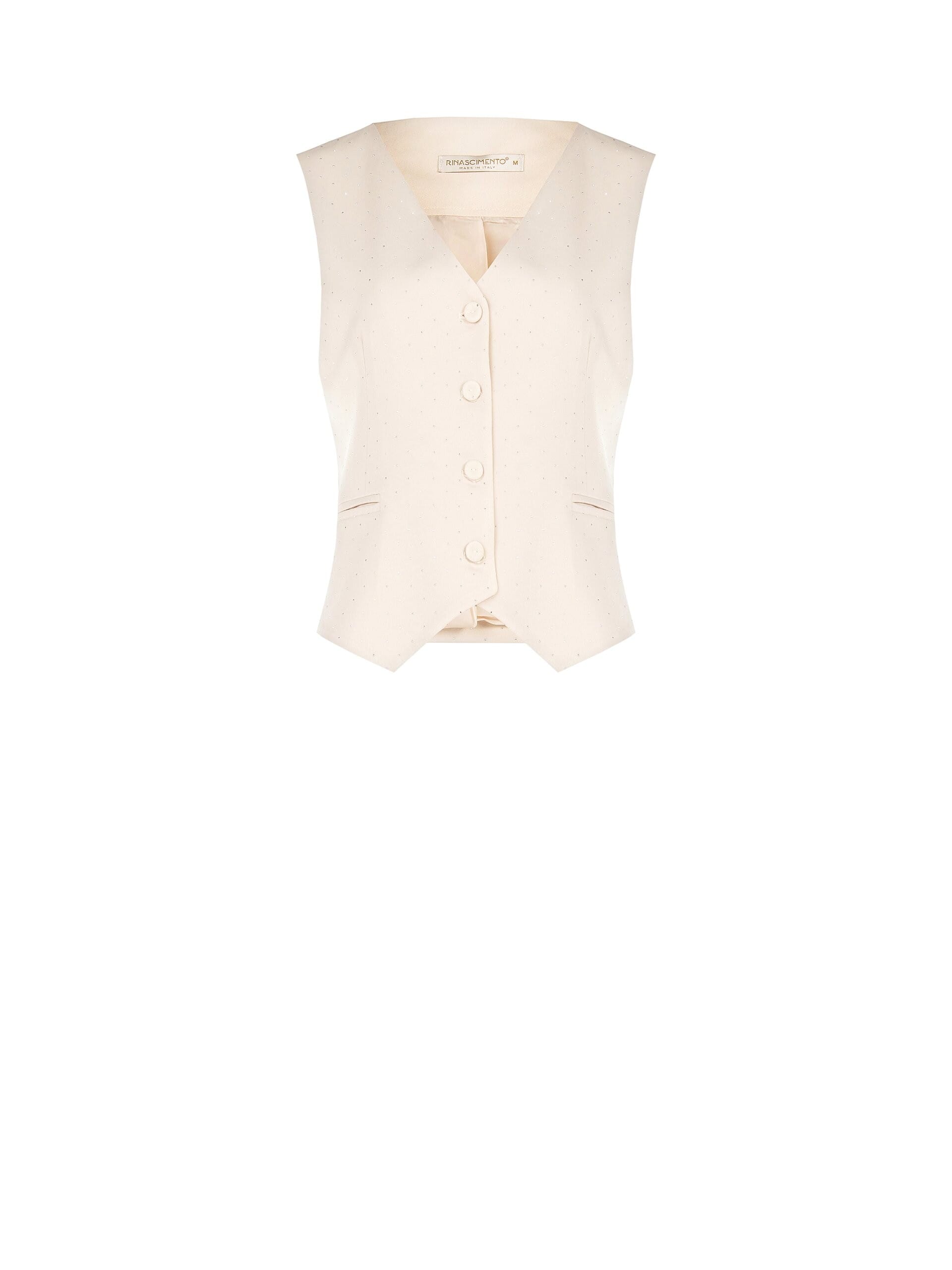 Gilet Ampio Con Cinturino Dietro Ricoperto Di Micro Strass Rinascimento