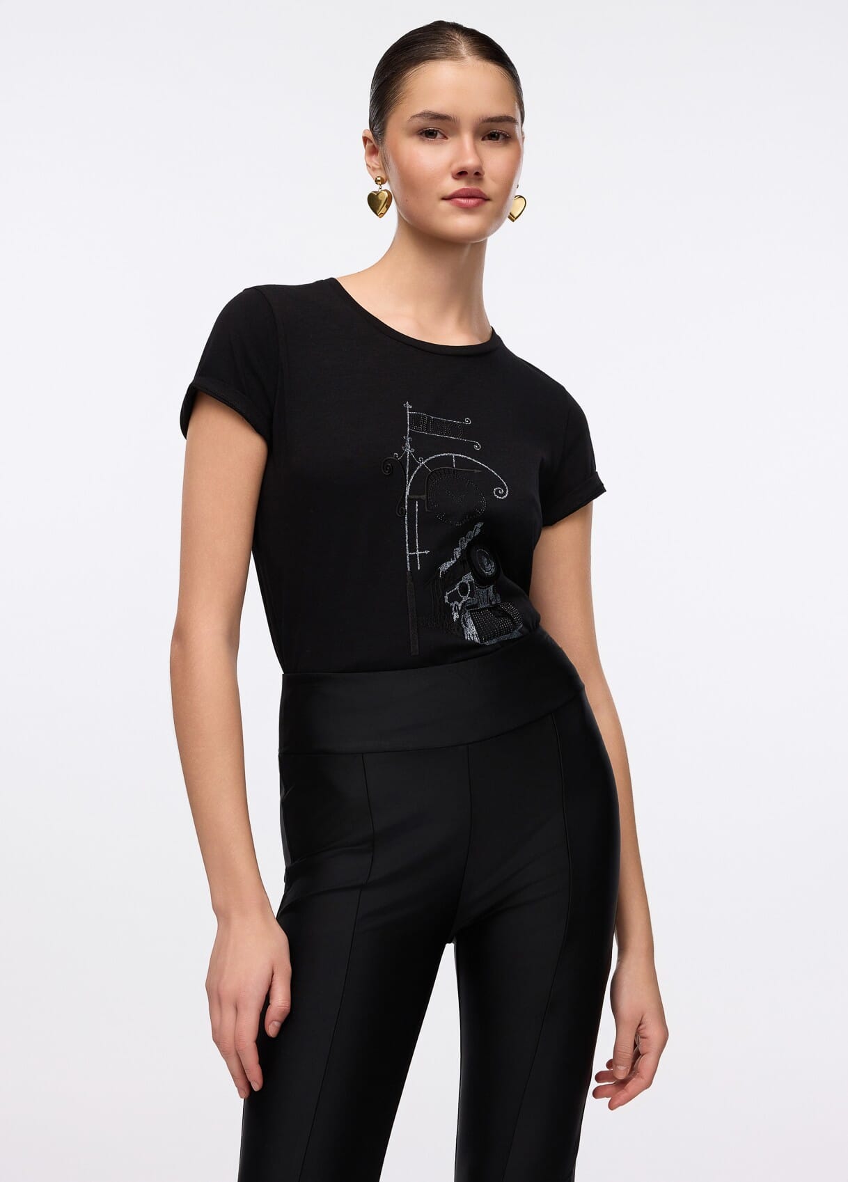T-shirt Con Stampa Laminata Liu Jo