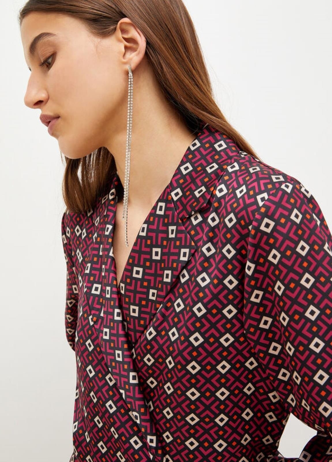 Abito Con Stampa Geometrica Incrociato Liu Jo