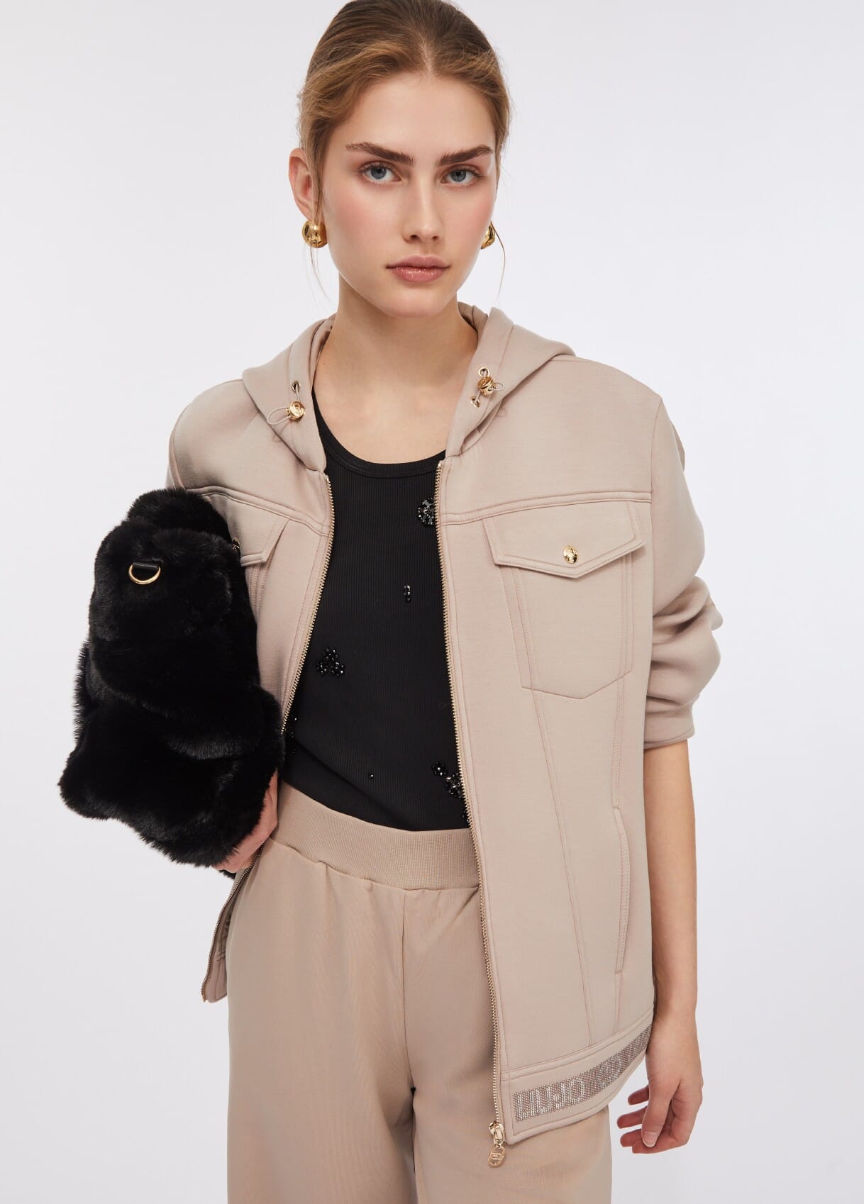 Giacca In Scuba E Nylon Liu Jo