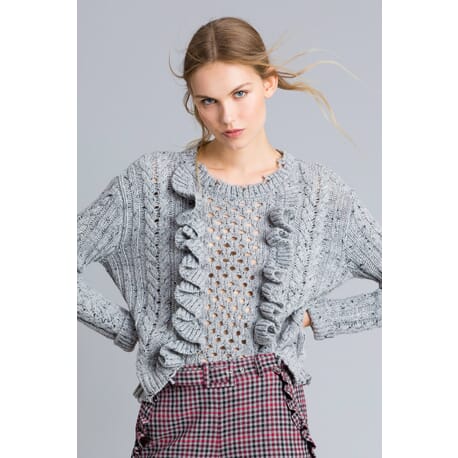 Maglia In Tweed Con Ruches Le Coeur Twinset