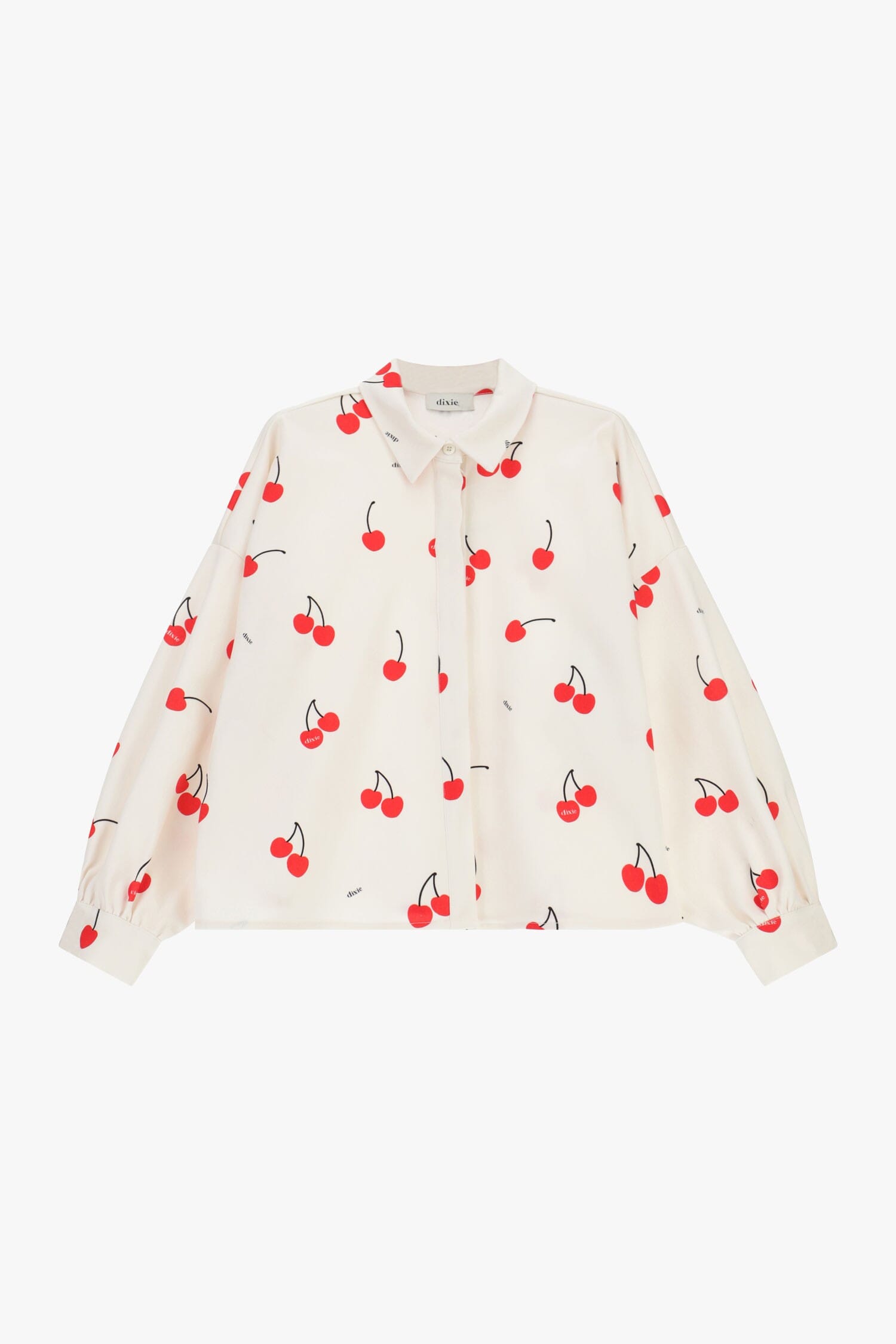 Wide Shirt With Cherry Pattern And Long Sleeves Dixie