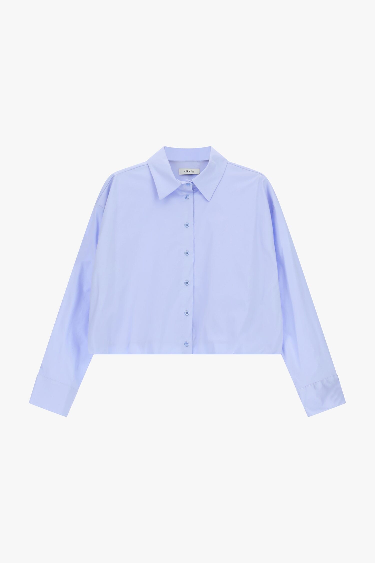 Cropped Shirt With Long Sleeves And Classic Dixie Collar