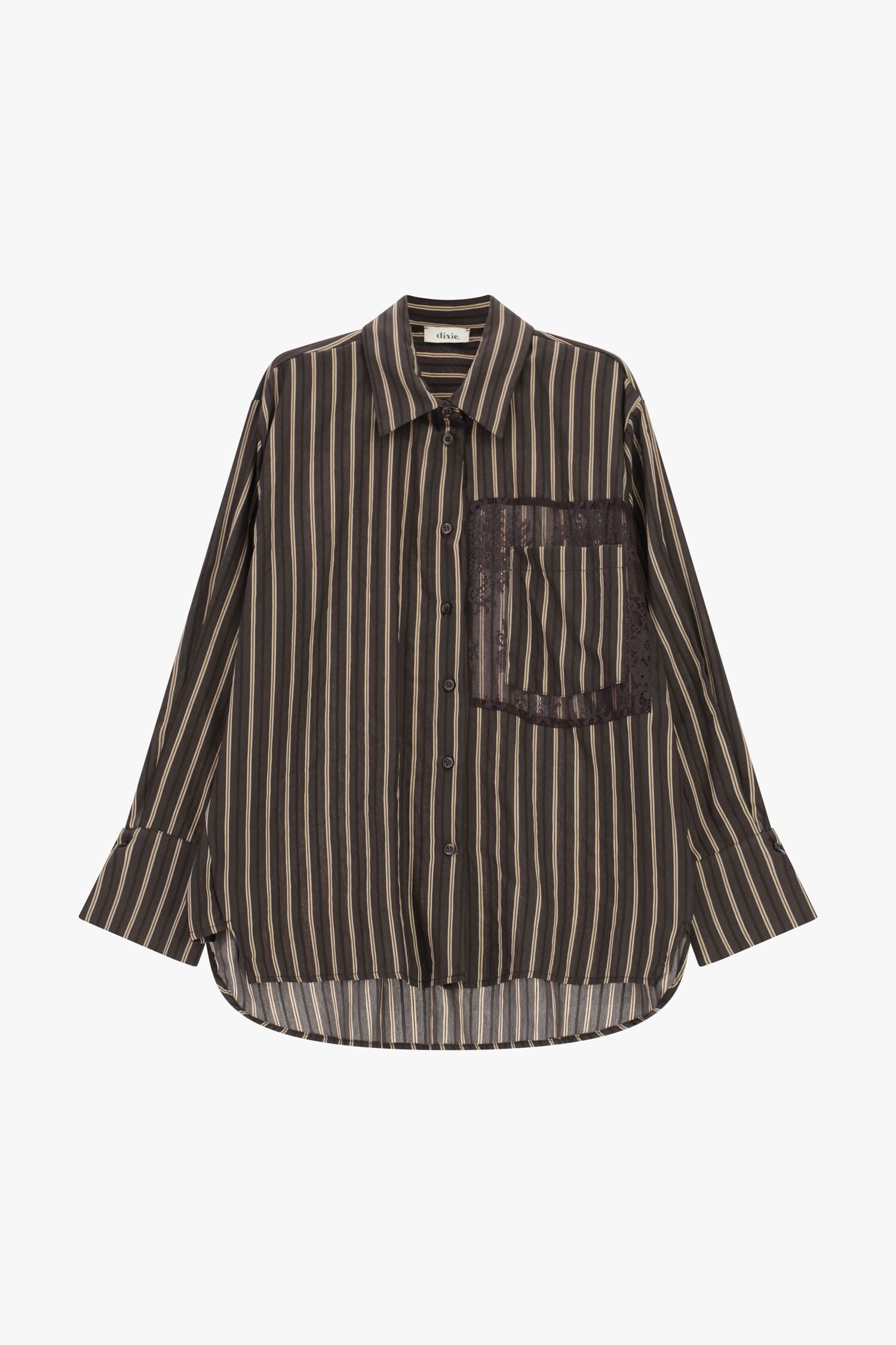 Camicia A Righe Con Tasca In Pizzo E Fit Ampio Dixie