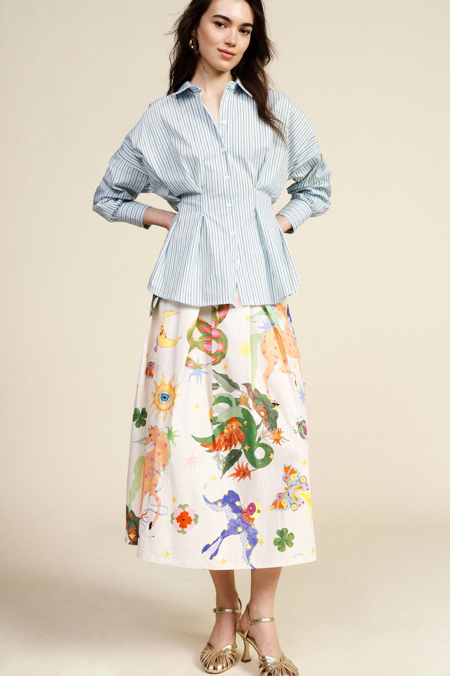 Gonna Con Fantasia Vivace A Pieghe Dixie