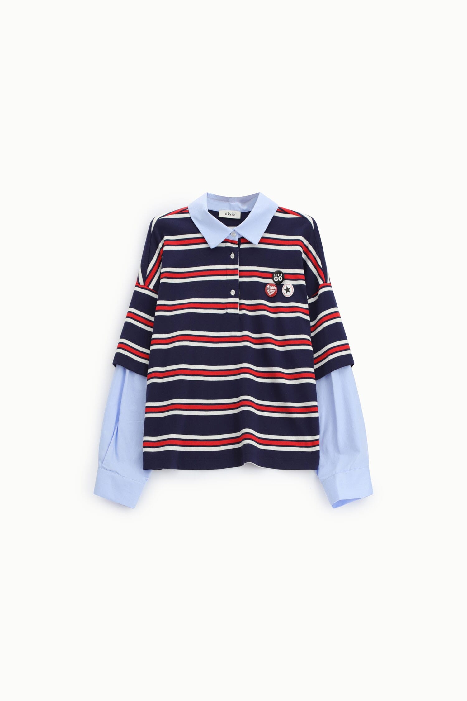 Felpa A Righe Con Colletto E Badge Applicati Dixie