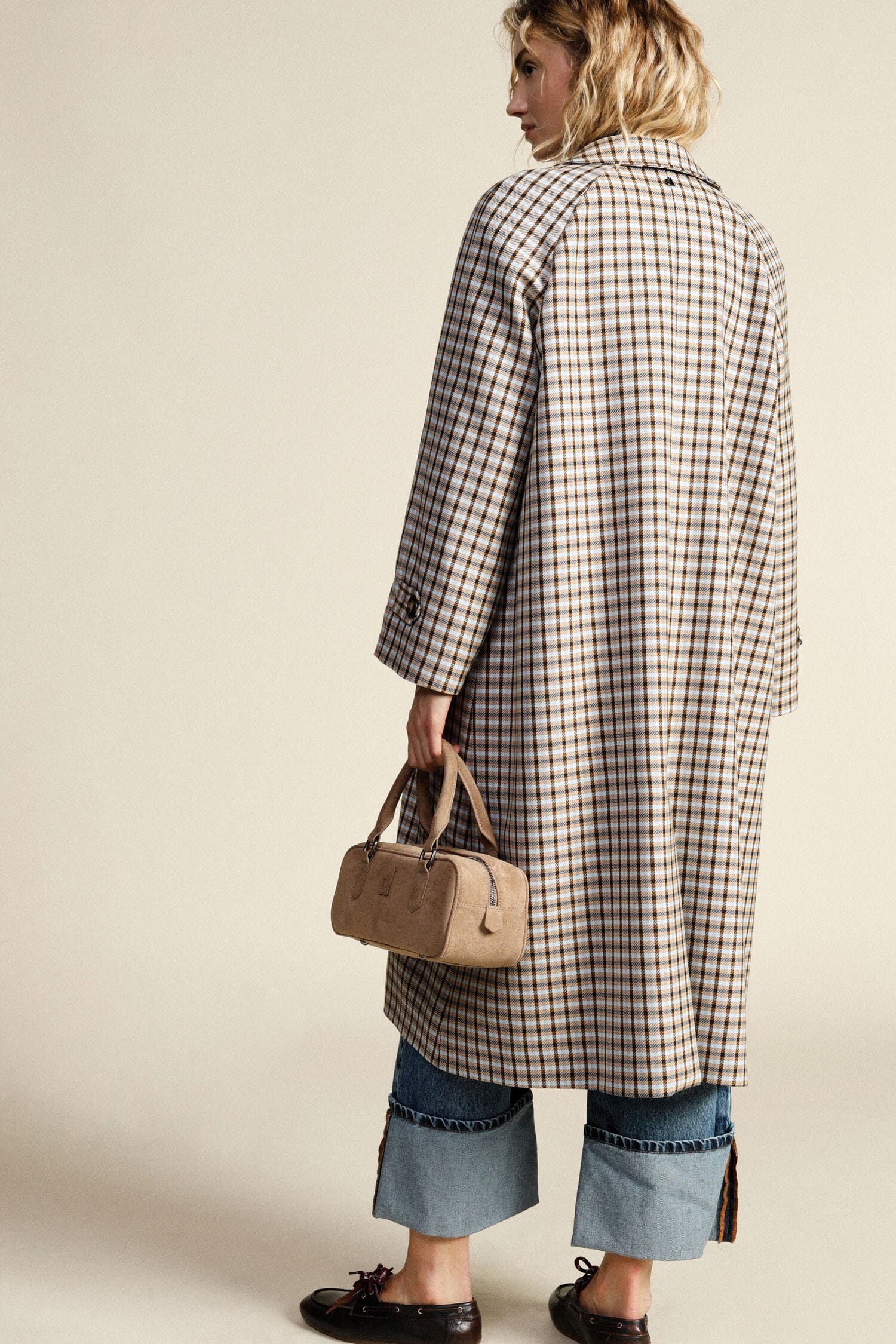 Cappotto Stampa A Quadri Con Tasche Laterali Dixie