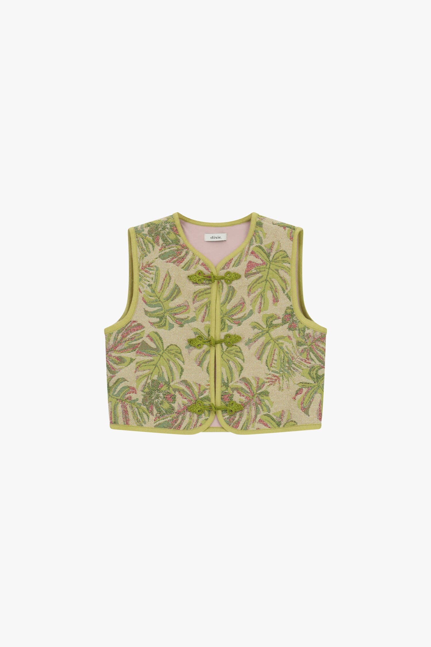 Gilet Senza Maniche Ricamo Botanico Con Alamari Dixie