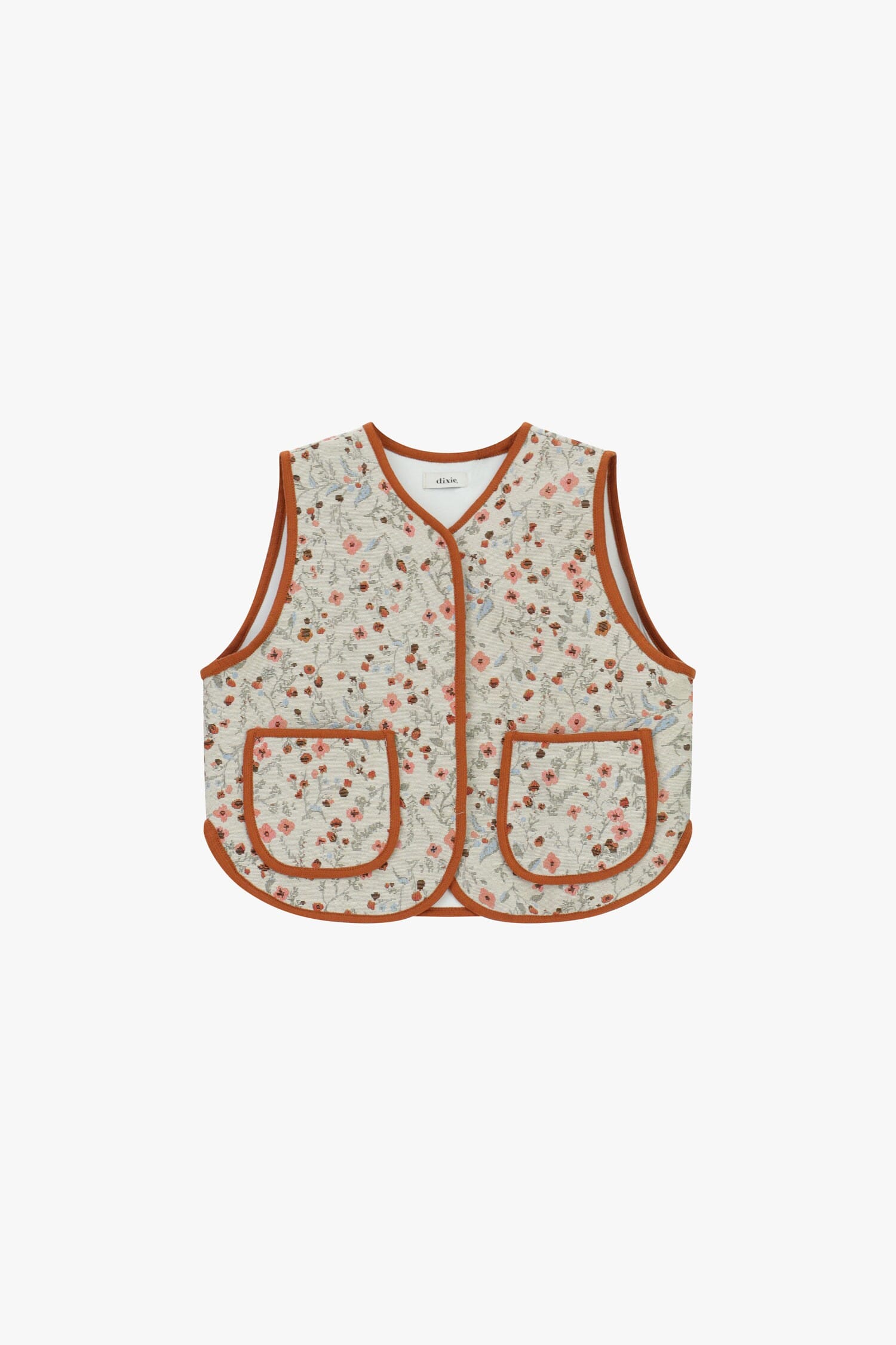 Gilet Smanicato Fantasia Floreale Con Bottoni Dixie