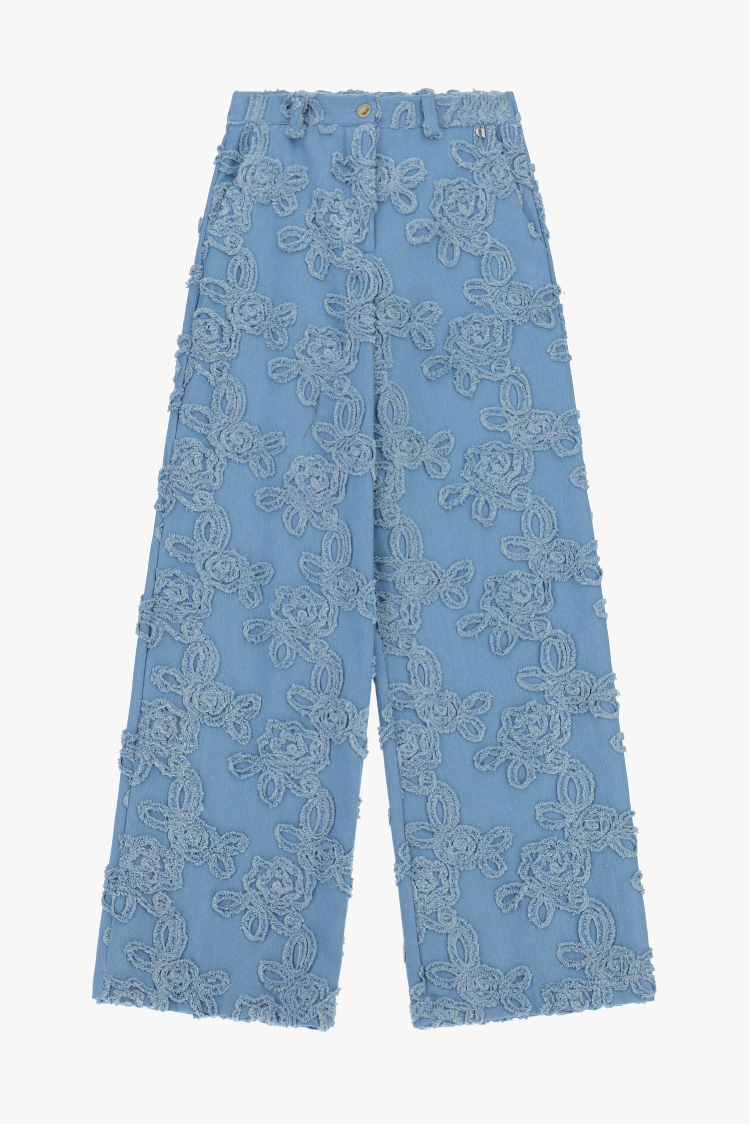 Pantaloni Palazzo Ricamo In Rilievo E Gamba Ampia Dixie