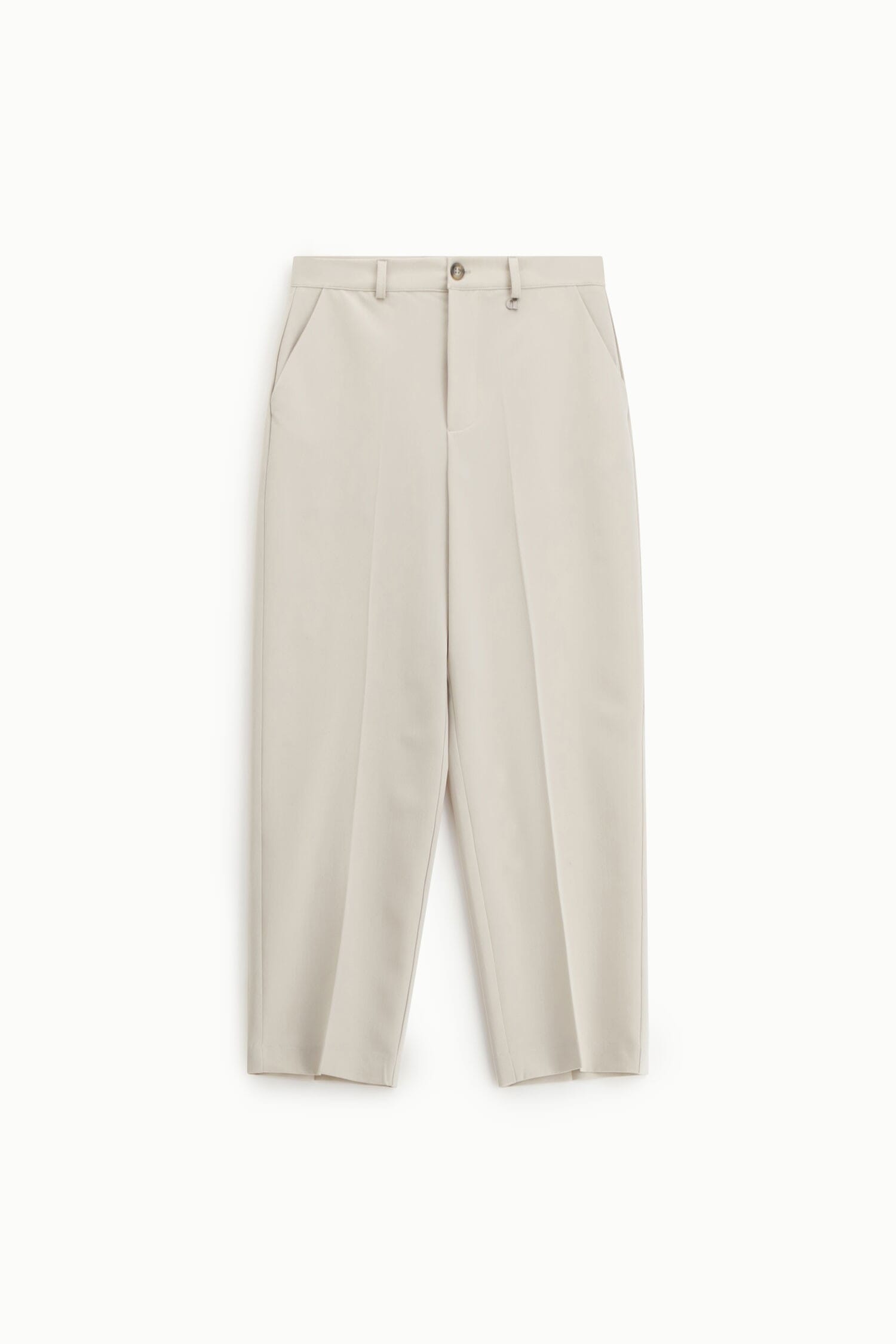 Pantaloni Cropped Vita Alta Con Piega Frontale Dixie