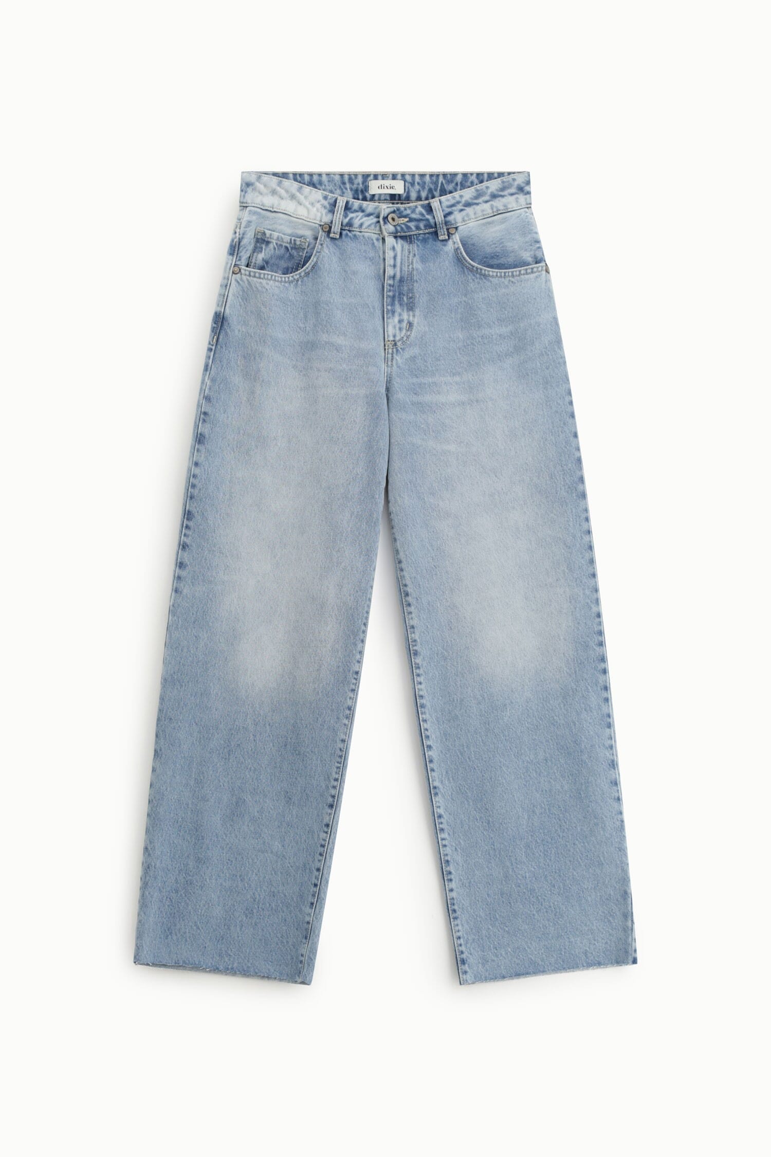 Jeans Straight-Leg Vita Alta Lavaggio Chiaro Dixie